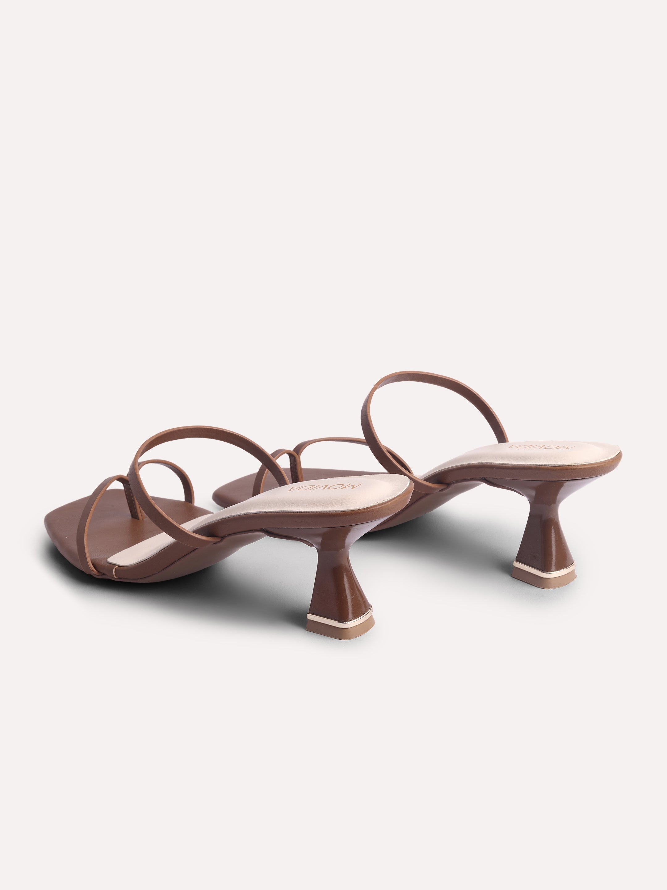 Heel Strap Toe Ring Sandal - Brown