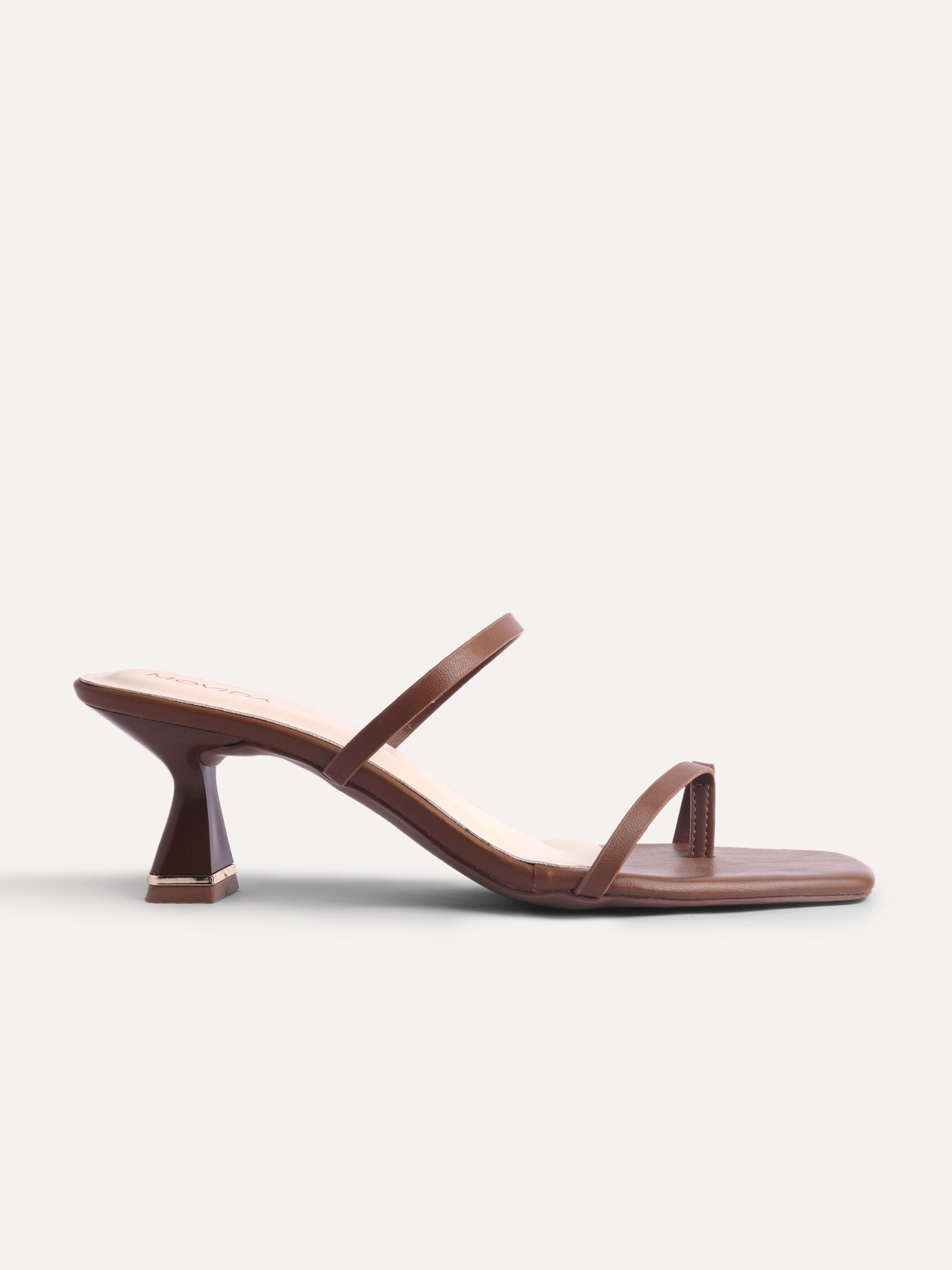 Heel Strap Toe Ring Sandal - Brown
