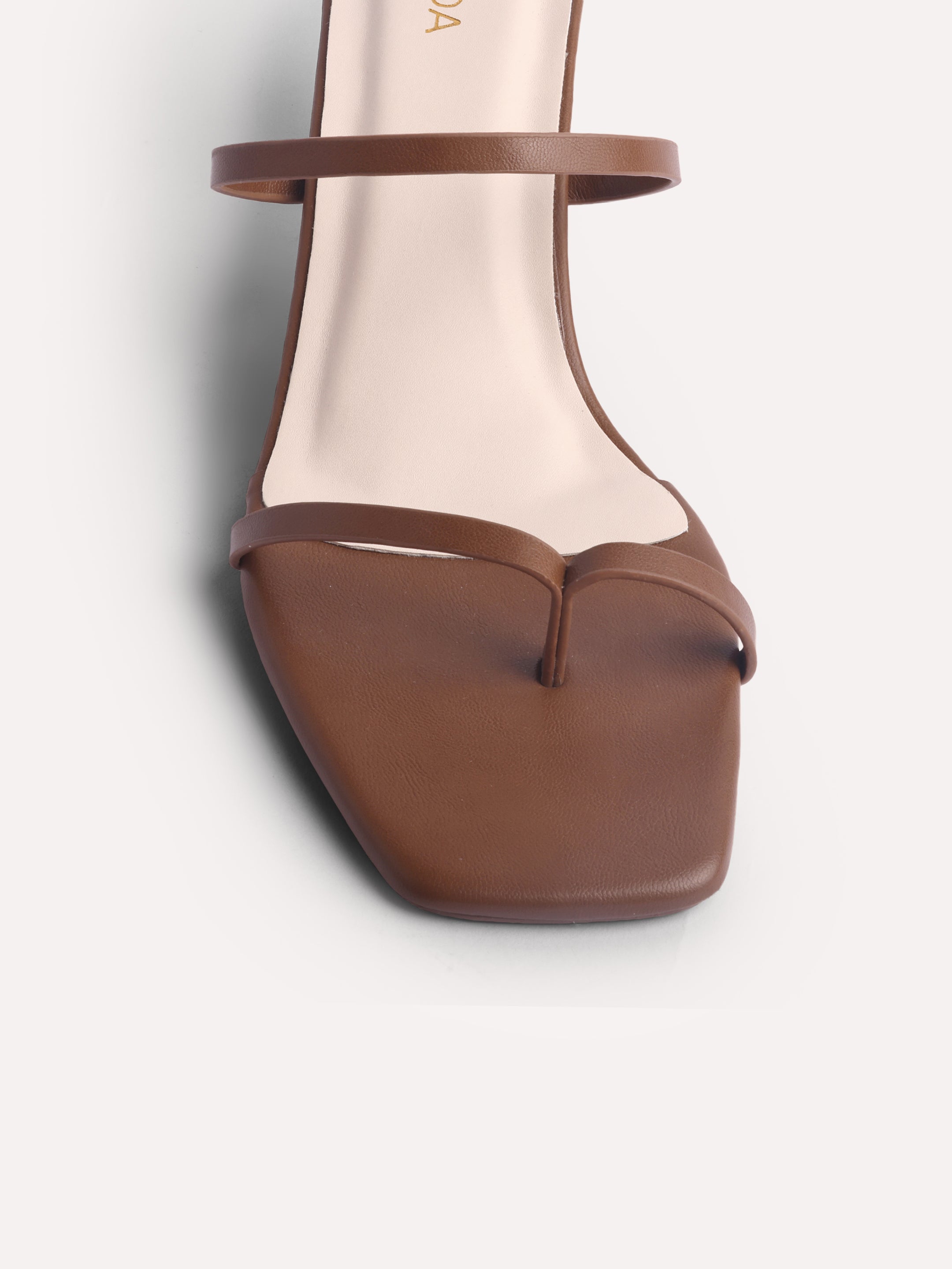 Heel Strap Toe Ring Sandal - Brown