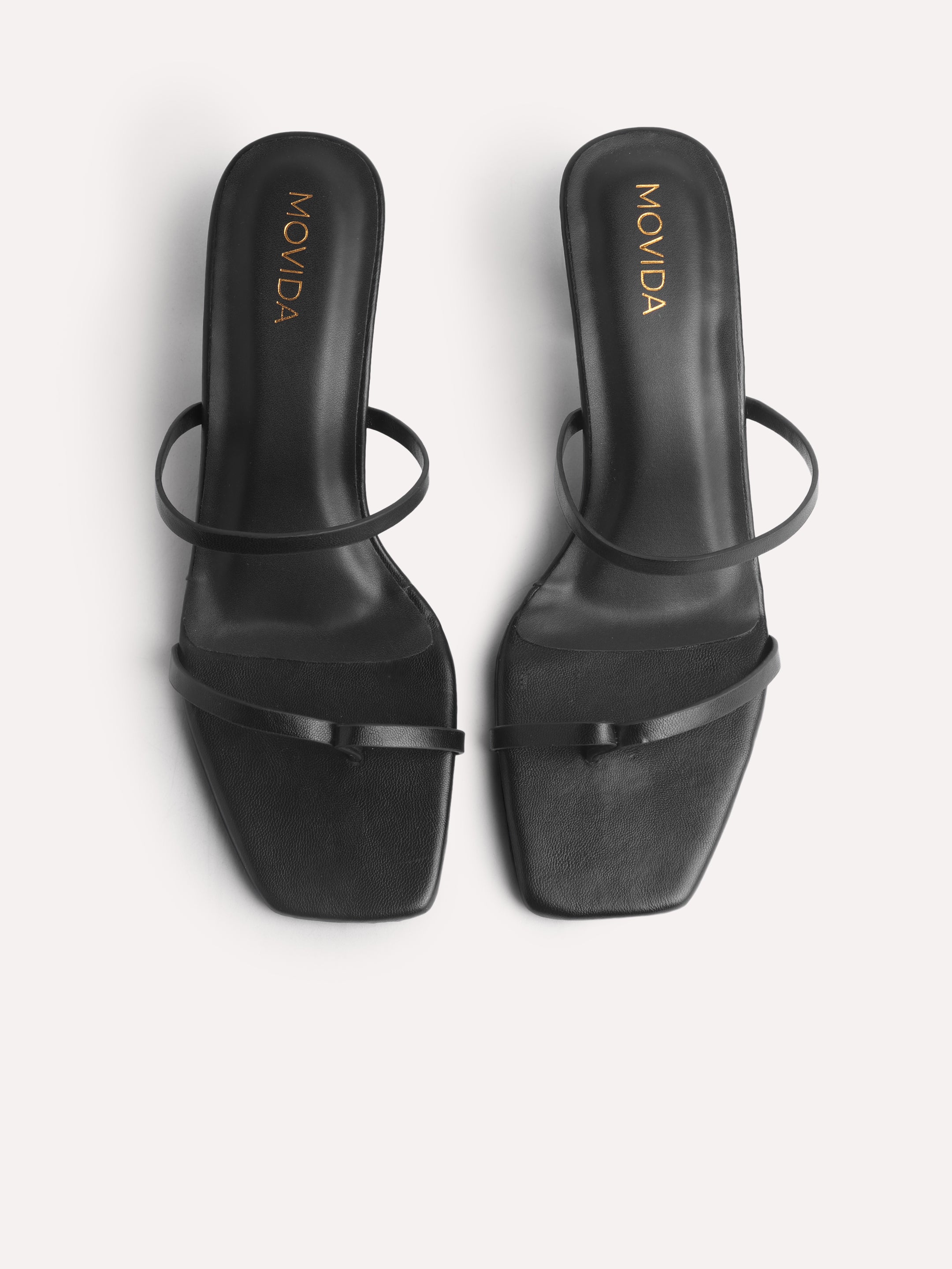 Heel Strap Toe Ring Sandal - Black
