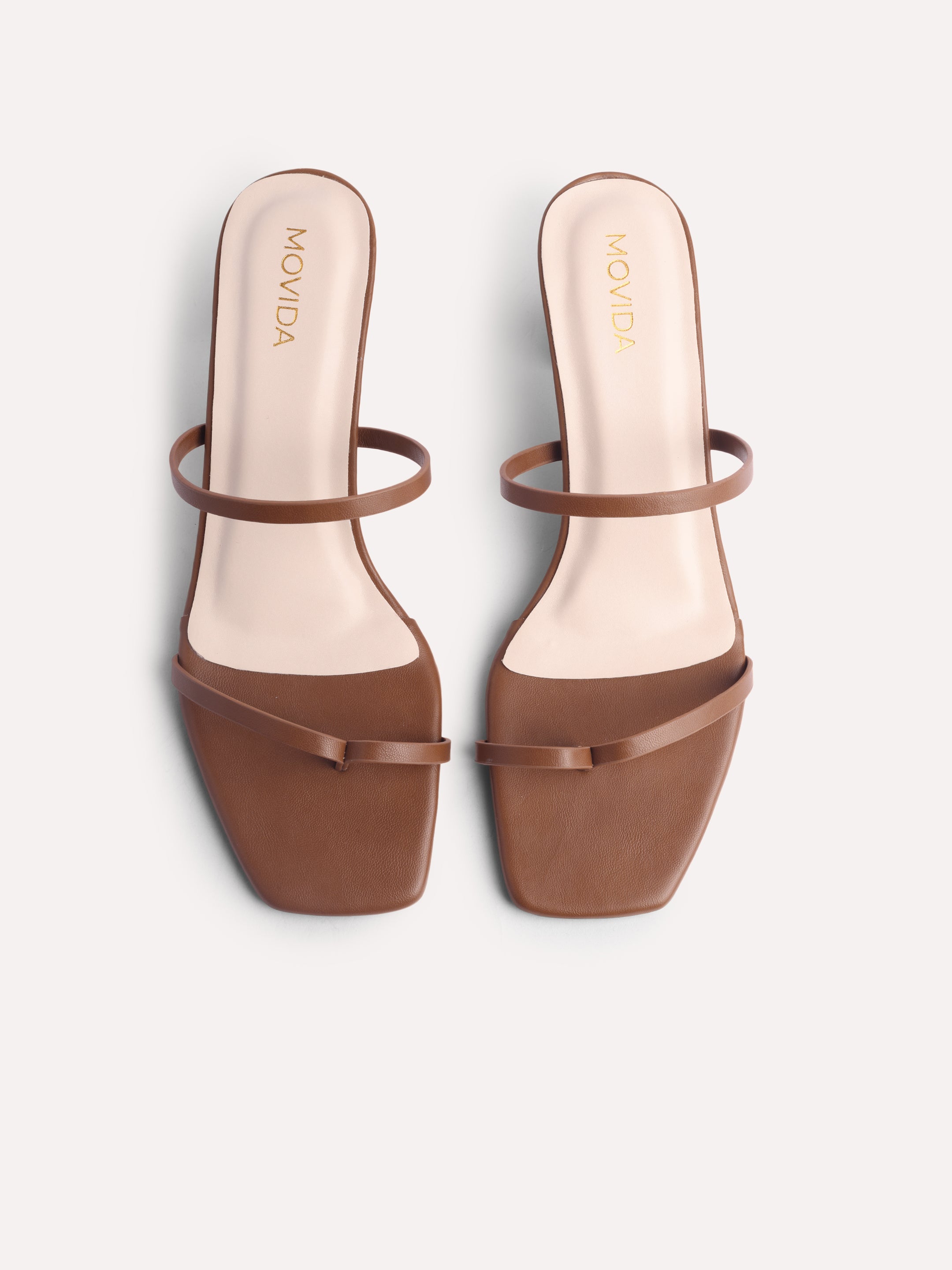 Heel Strap Toe Ring Sandal - Brown