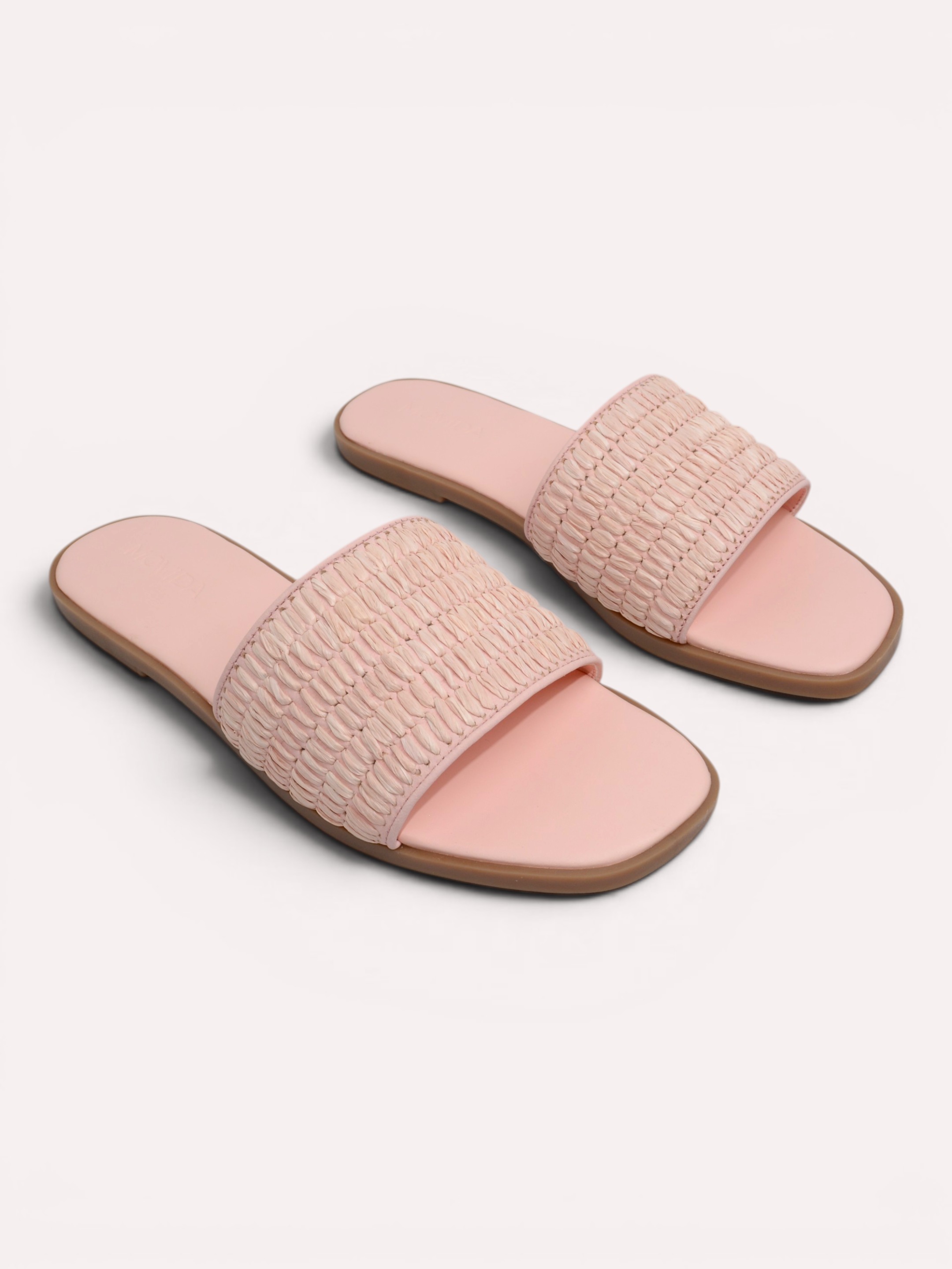 Isla Woven Wide Strap Flat Slide – Pink