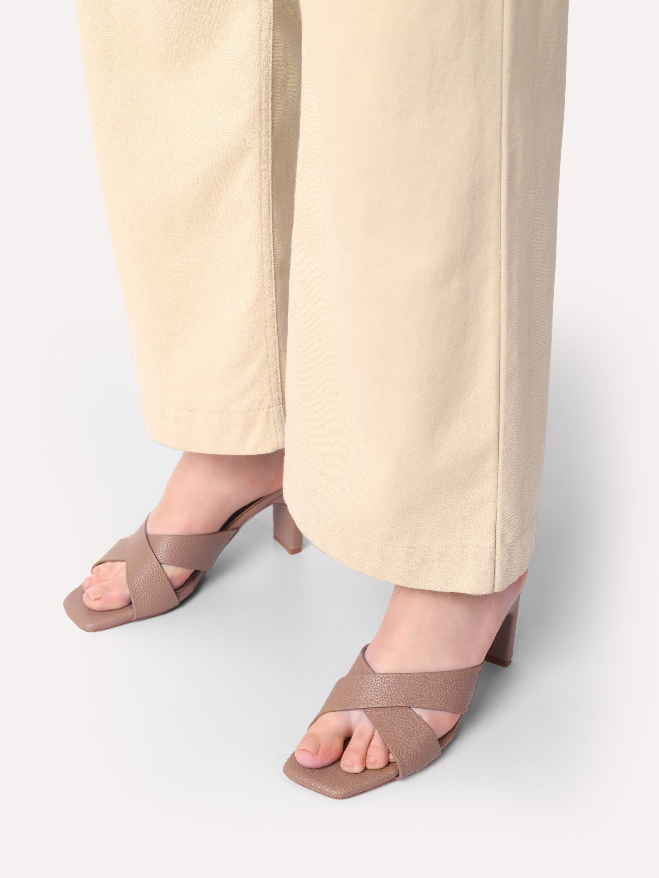 Classic Cross Straps Slide - Light Brown