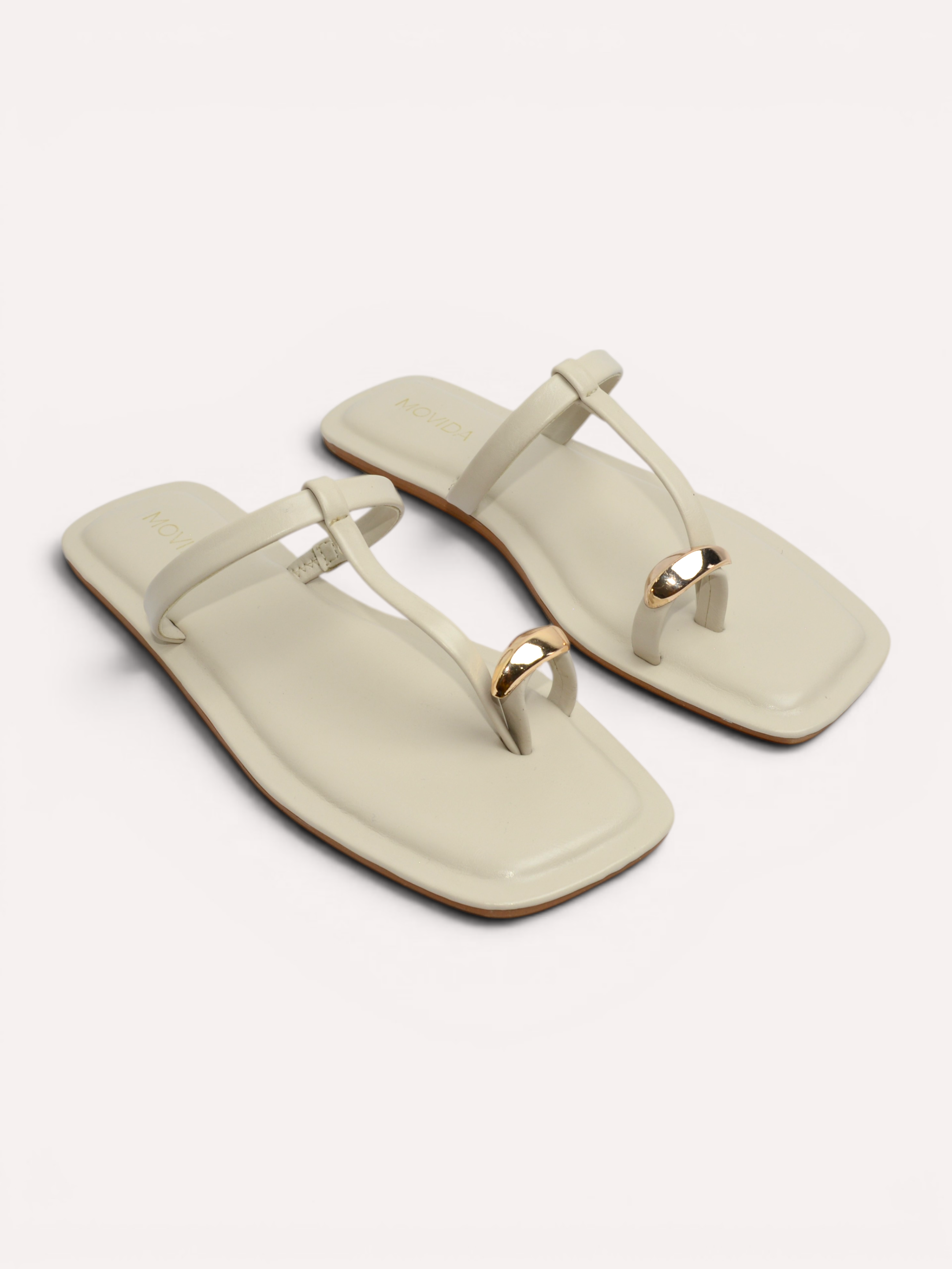 Sable Gold Shell T-Bar  Thong Sandal – Cool Grey