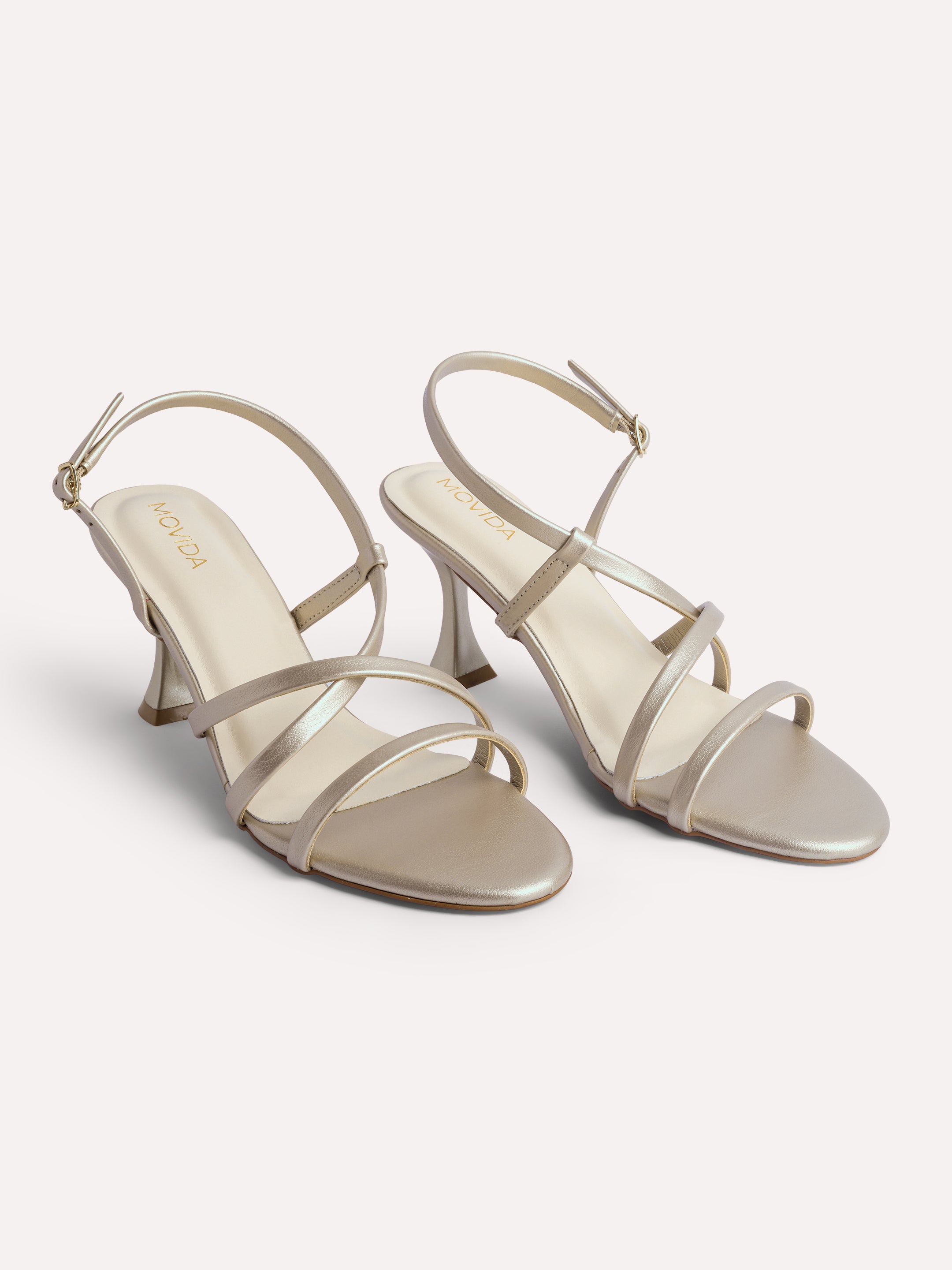 Cross Strap Sling Sandal - Gold