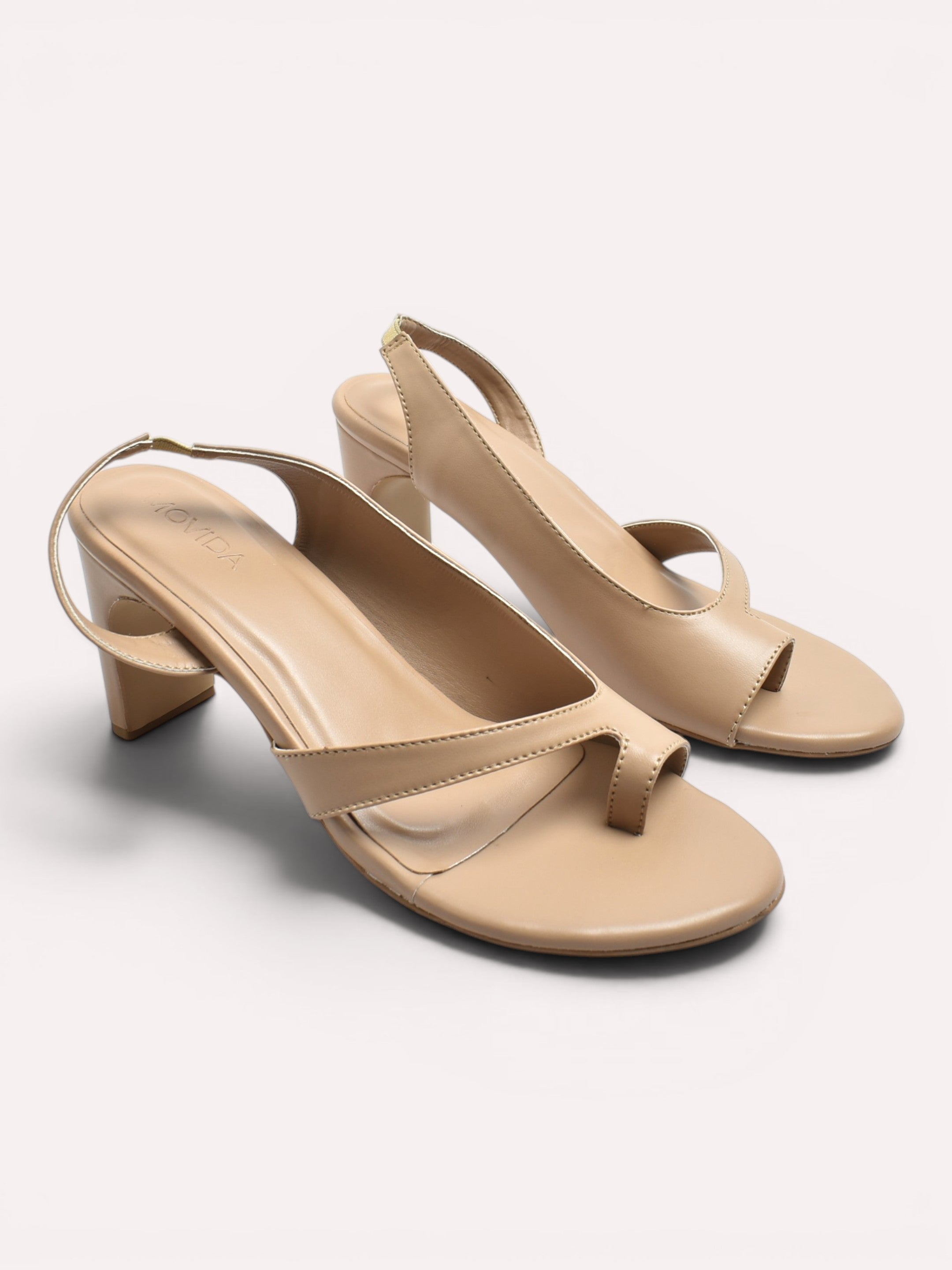 Vera Thong Strap Cone Heel Slingback – Tan