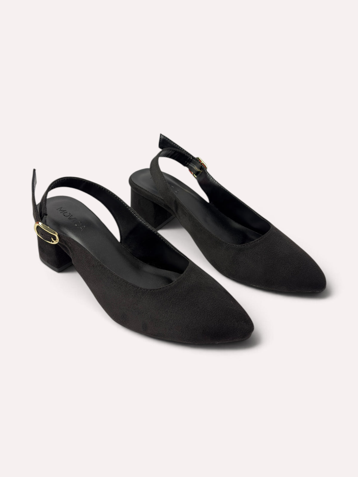 Bardot Pointed-Toe Slingback Block Heel – Black – Pair View