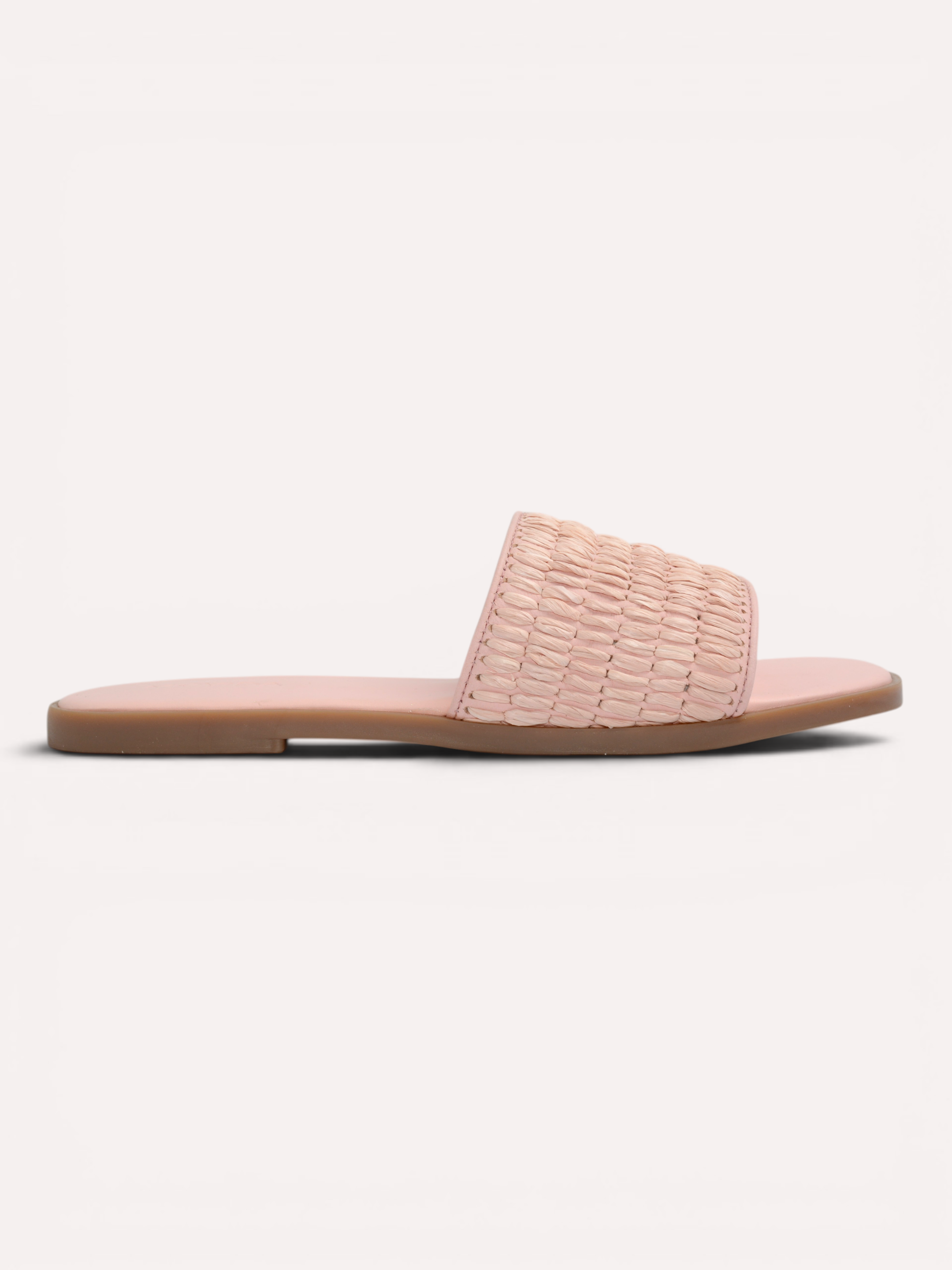 Isla Woven Wide Strap Flat Slide – Pink