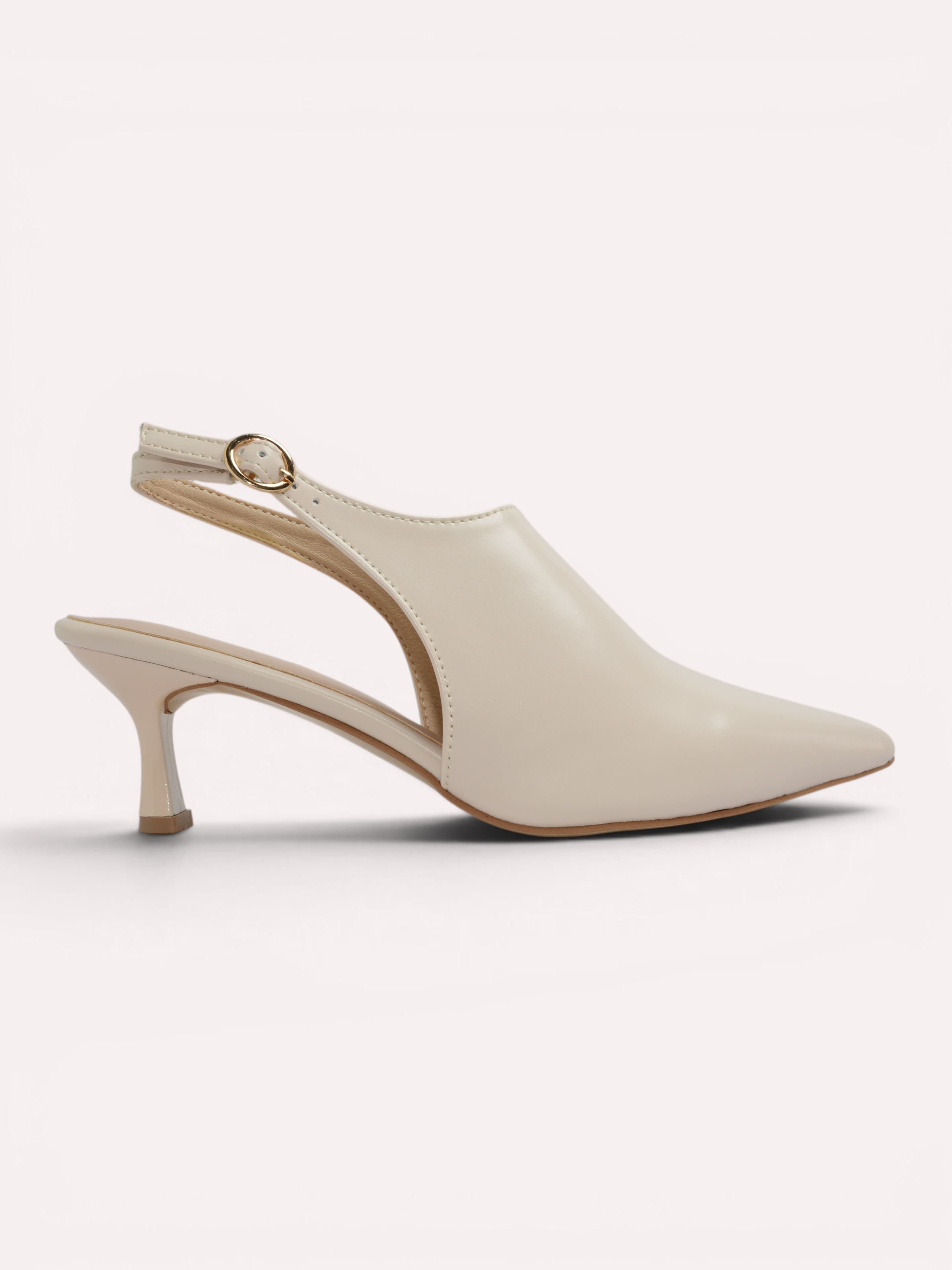 Celeste Kitten Heel Slingback – Cream