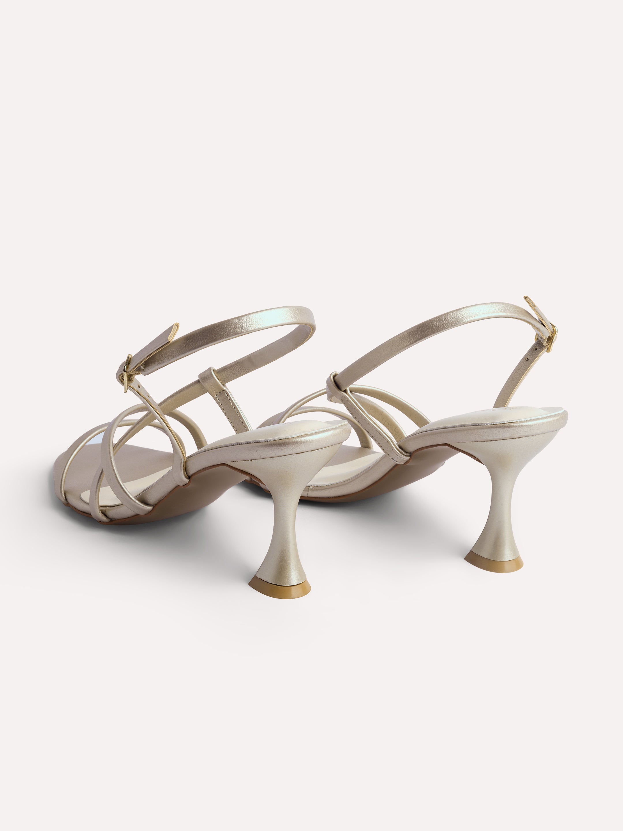 Cross Strap Sling Sandal - Gold