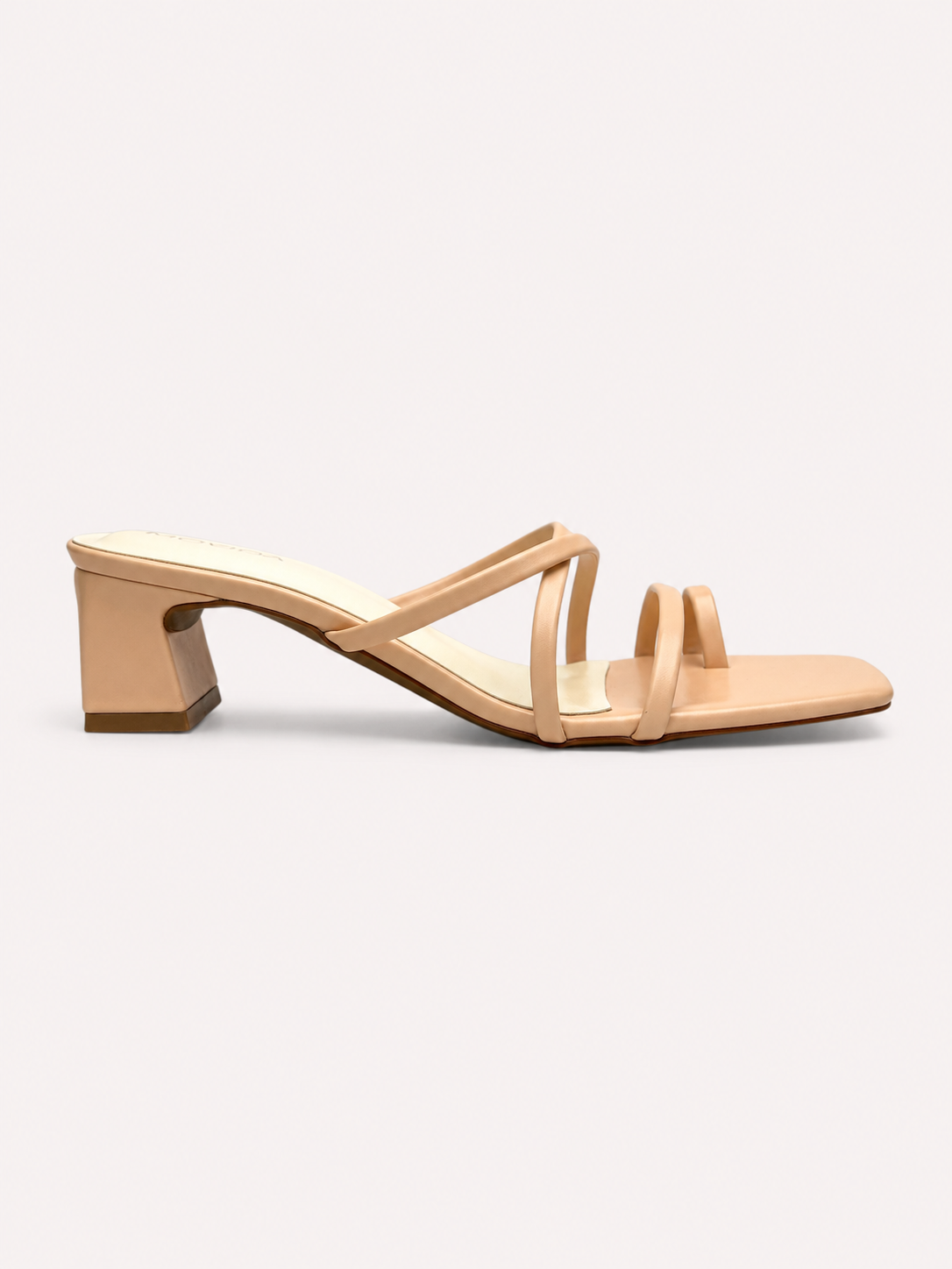 Heel Cross Strap Toe Ring Sandal - Salmon