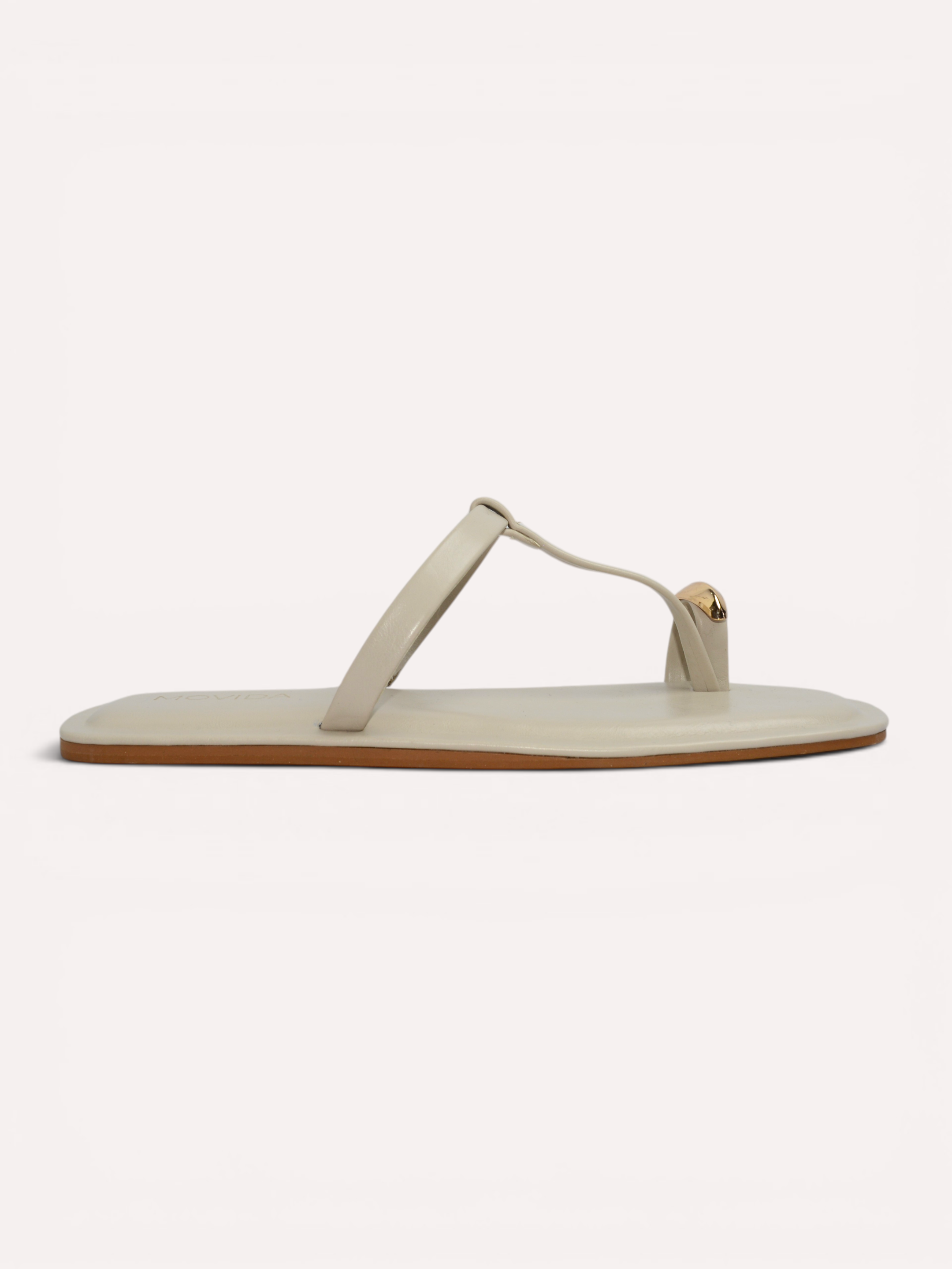 Sable Gold Shell T-Bar  Thong Sandal – Cool Grey