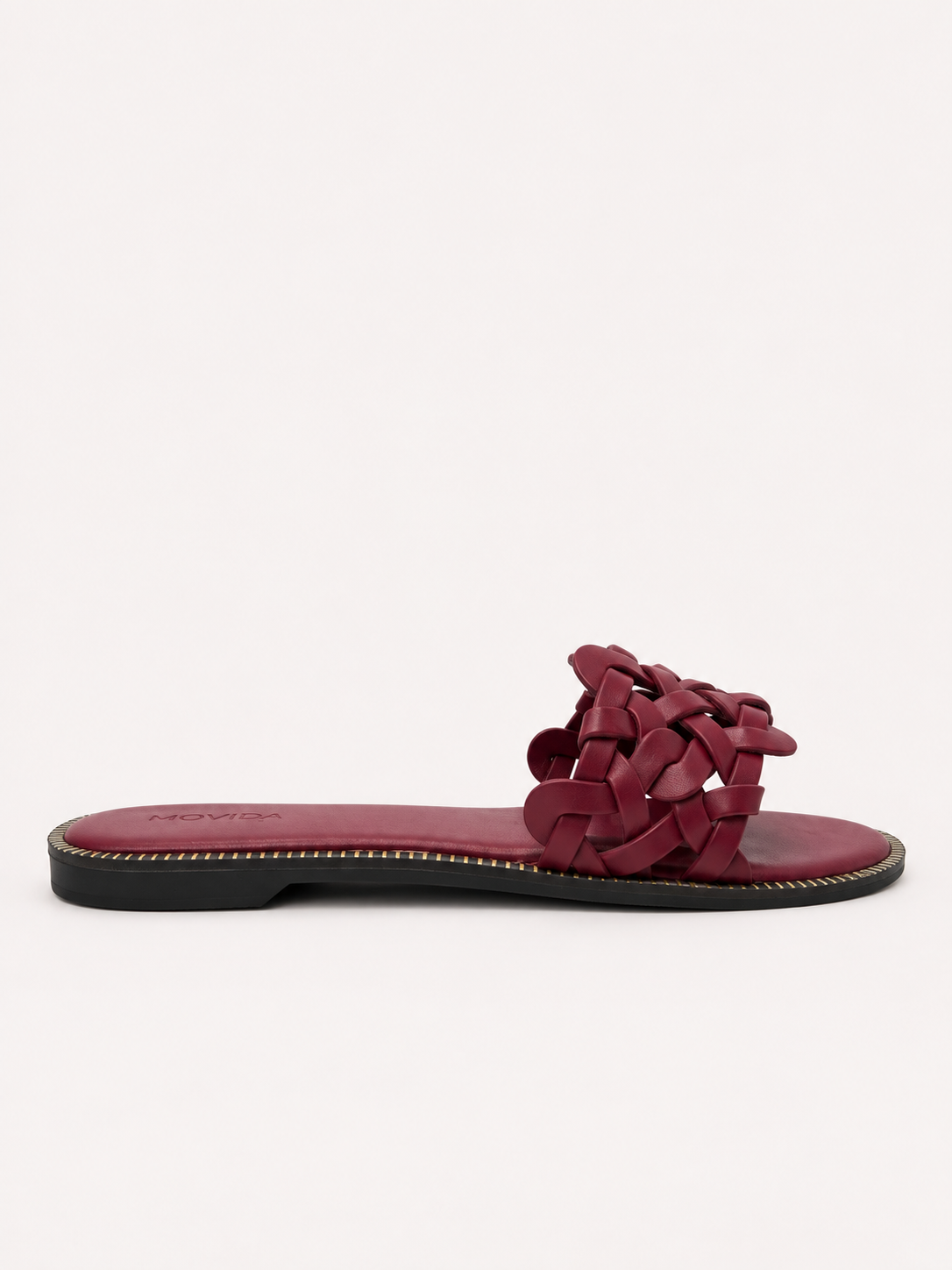 Tresse Braided Flat Slide – Wine