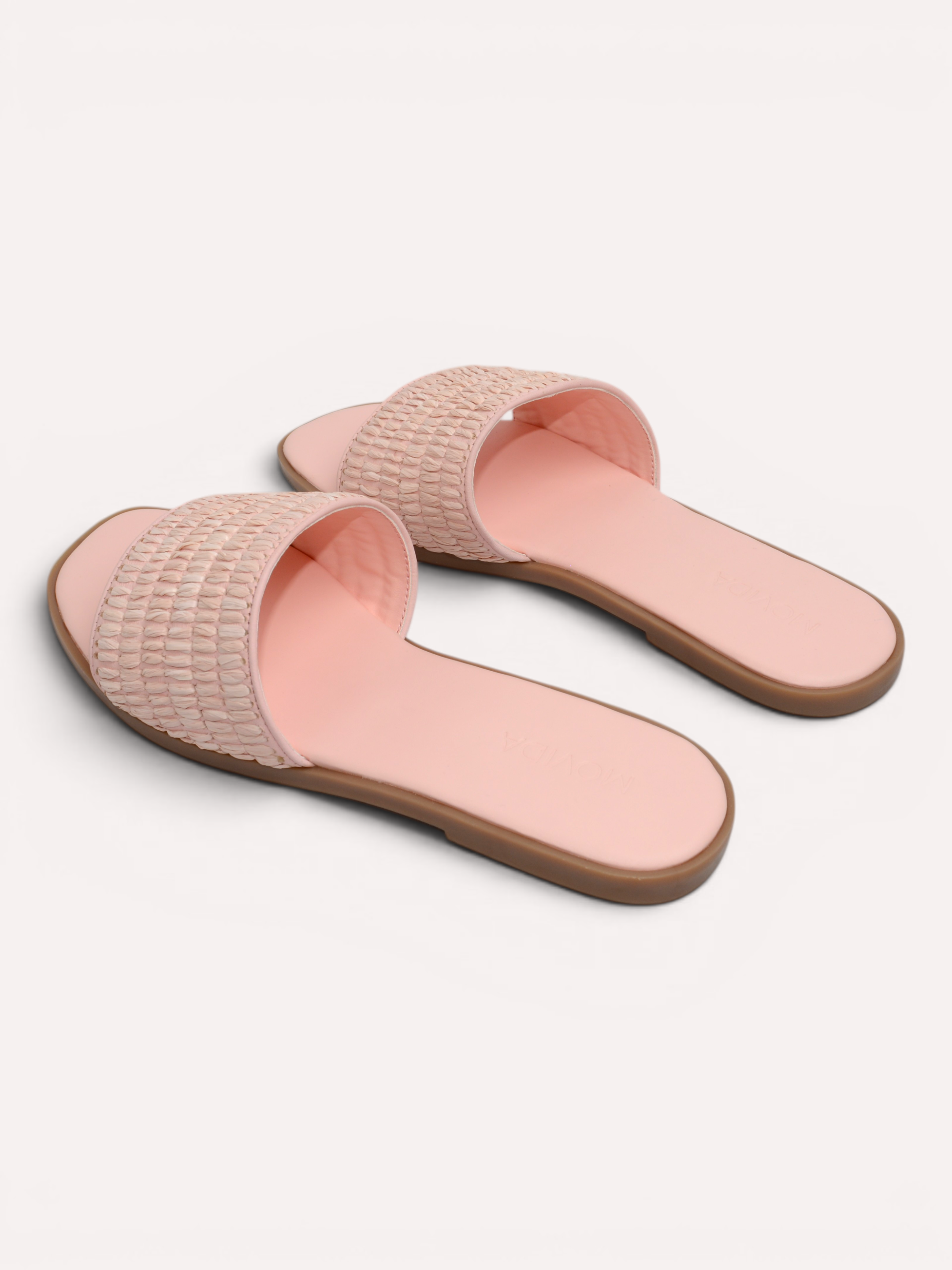 Isla Woven Wide Strap Flat Slide – Pink