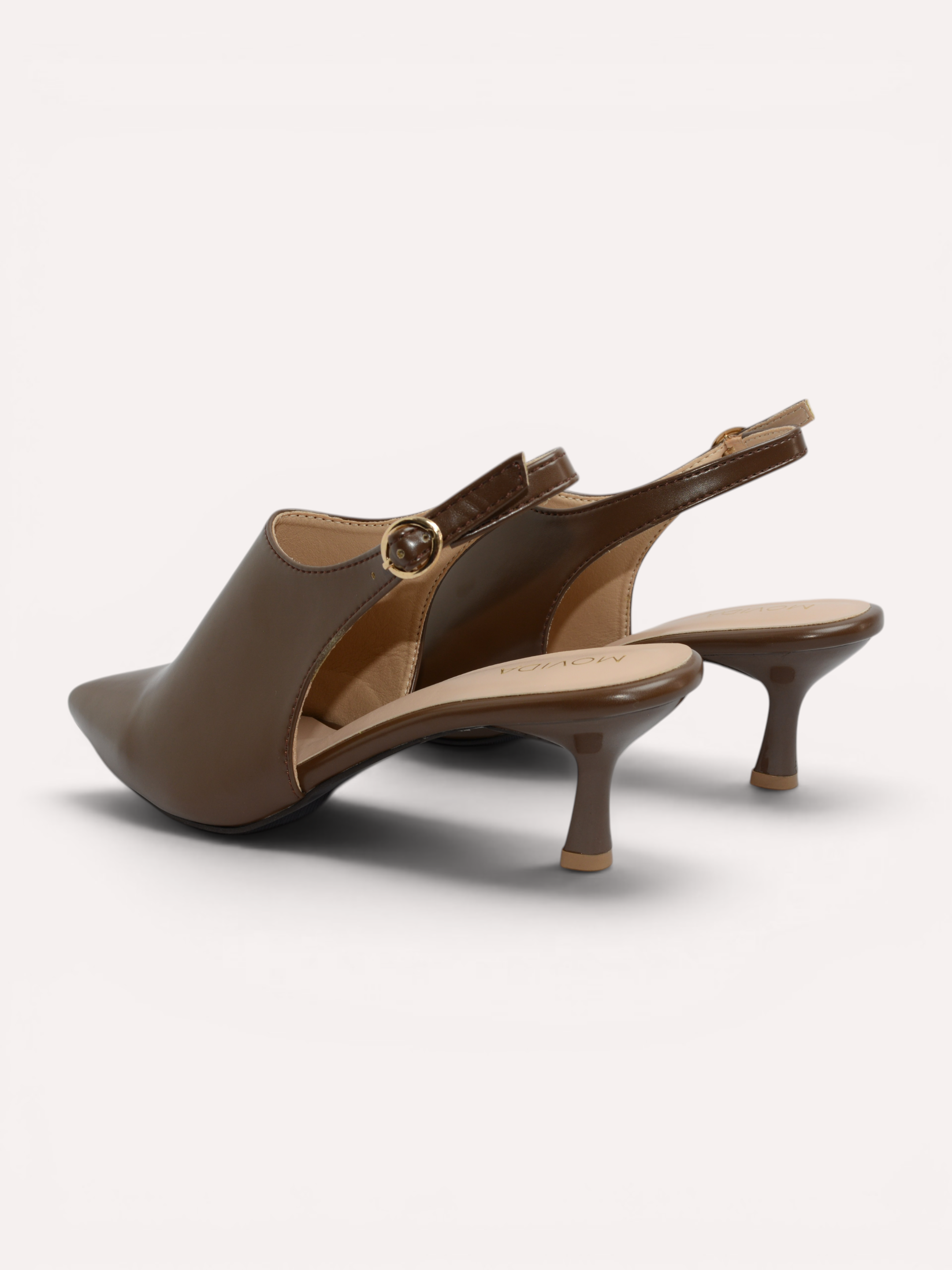 Celeste Kitten Heel Slingback –  Brown