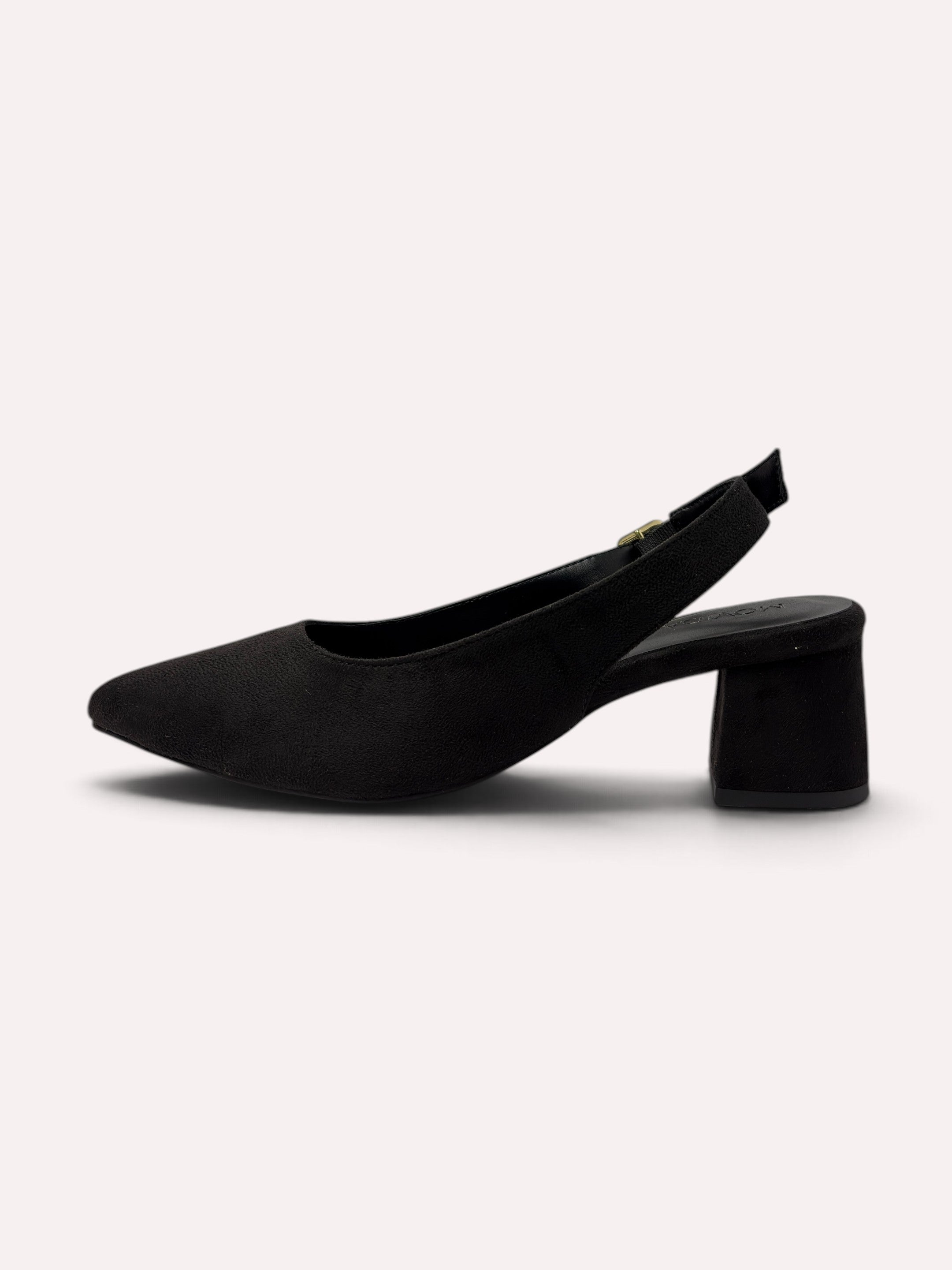 Bardot Pointed-Toe Slingback Block Heel – Black – Side View 2