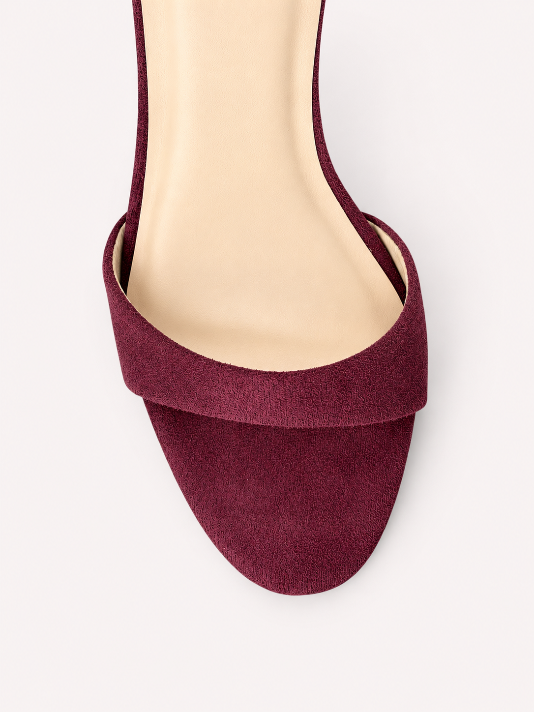Rosette Suede Single Strap Kitten Heel Mule – Maroon
