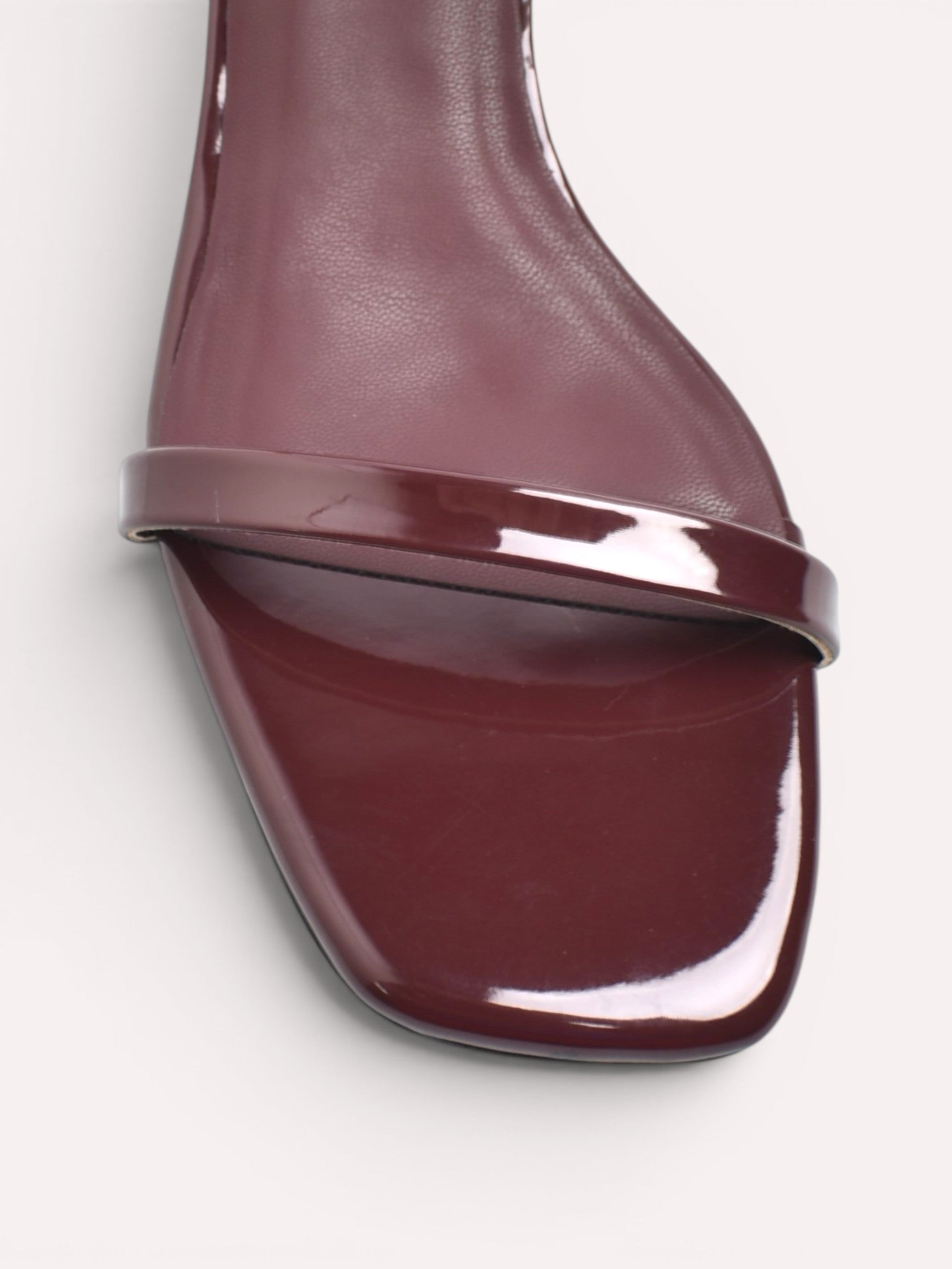 Reva Dual Strap Gold Bar Kitten Heel Mule – Wine