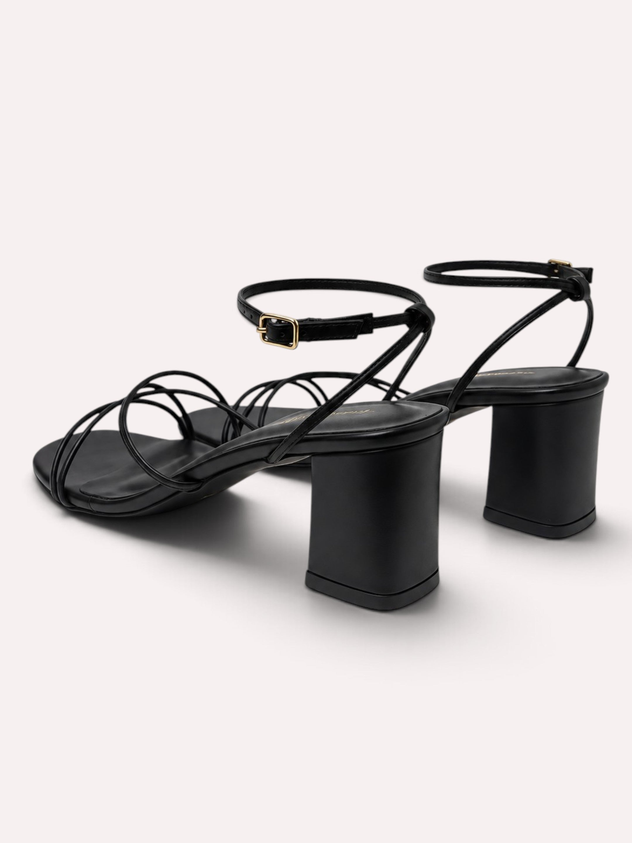 Solana Cross-Strap Flared Block Heel Sandal – Black