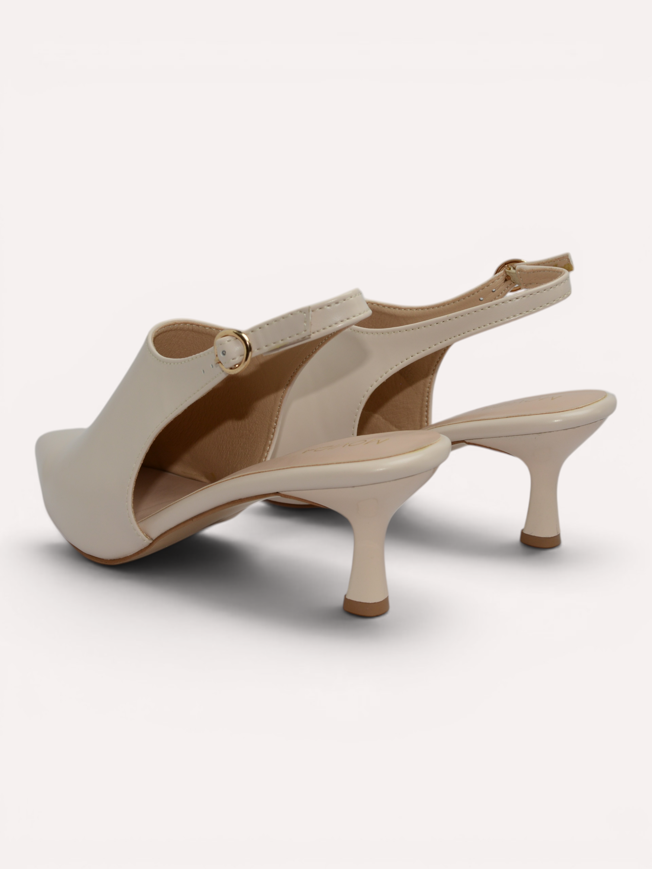 Celeste Kitten Heel Slingback – Cream