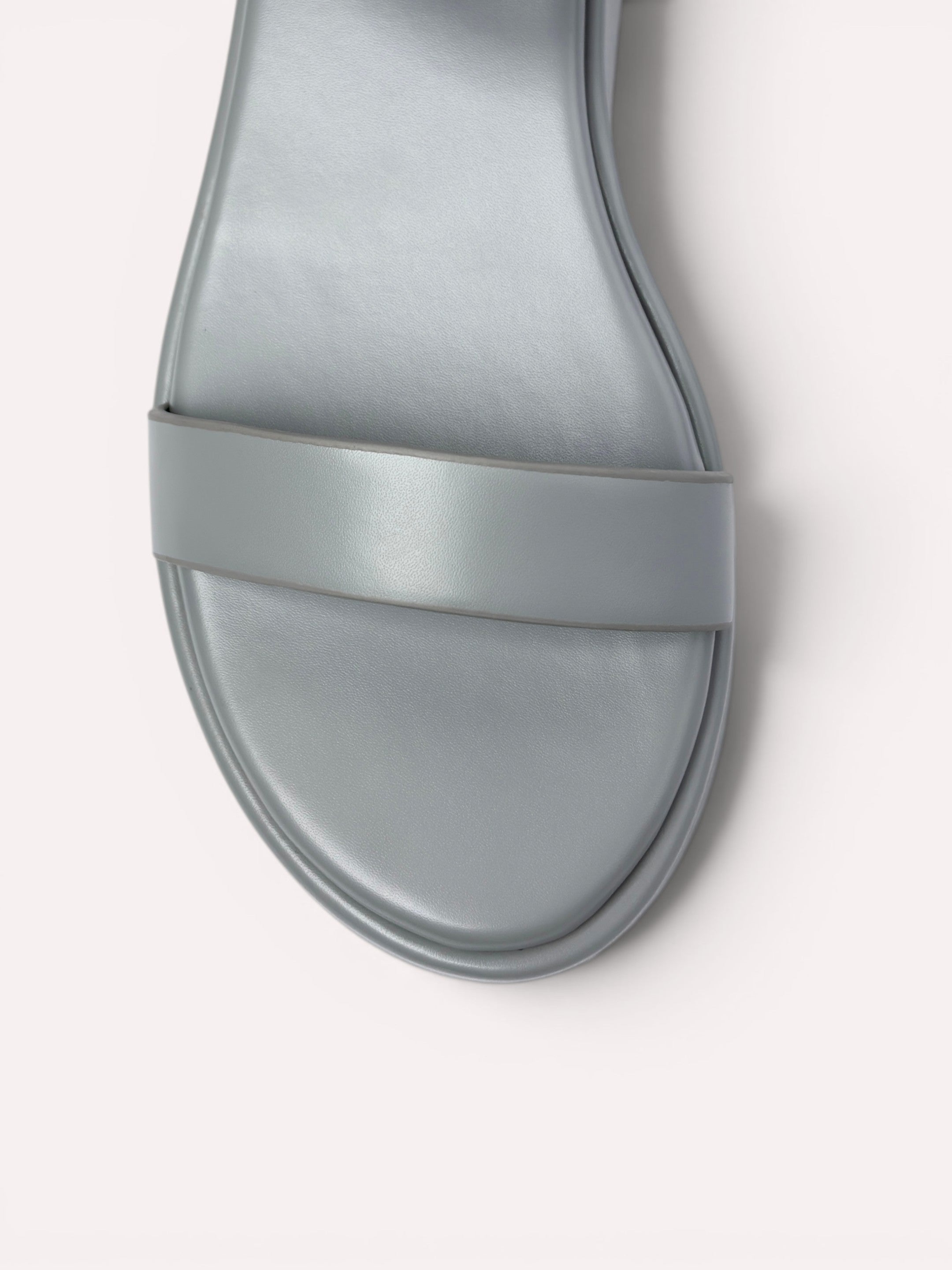 Sage Velcro Strap Flatform Sandal - Light Grey