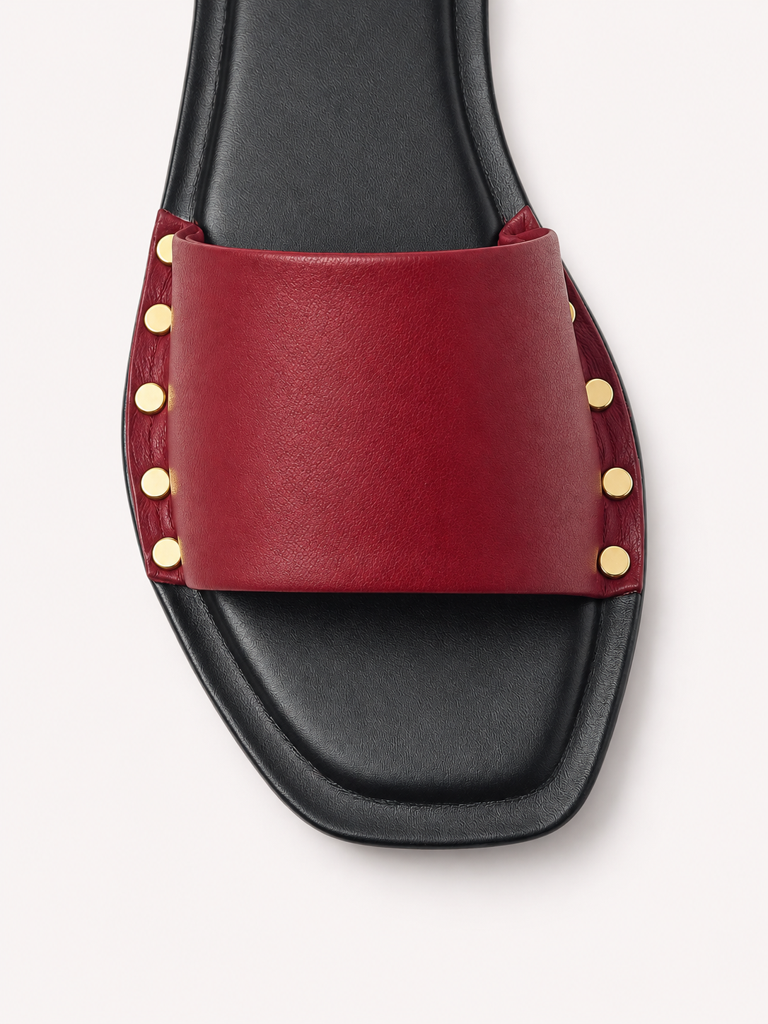 Kira Stud Flat Slide – Maroon