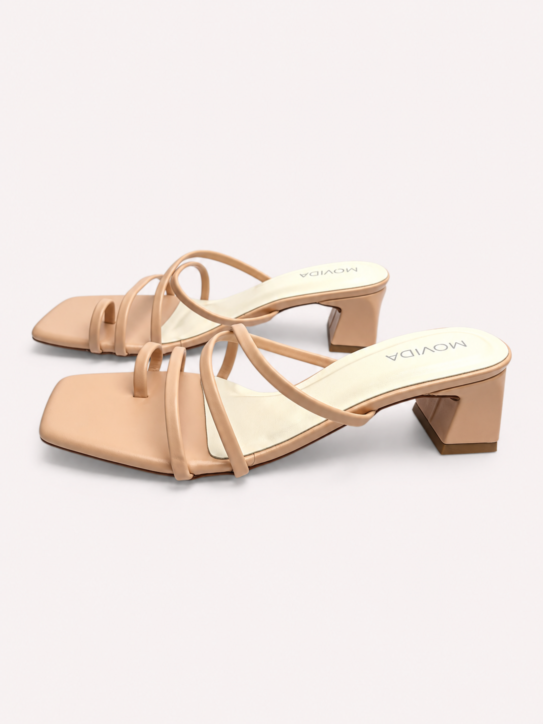 Heel Cross Strap Toe Ring Sandal - Salmon