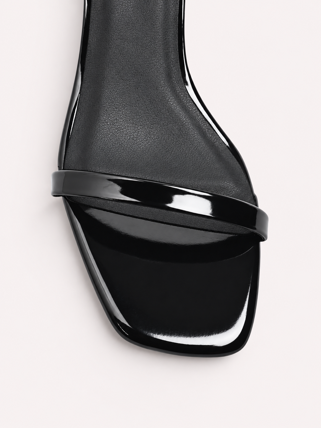 Reva Dual Strap Gold Bar Kitten Heel Mule – Black