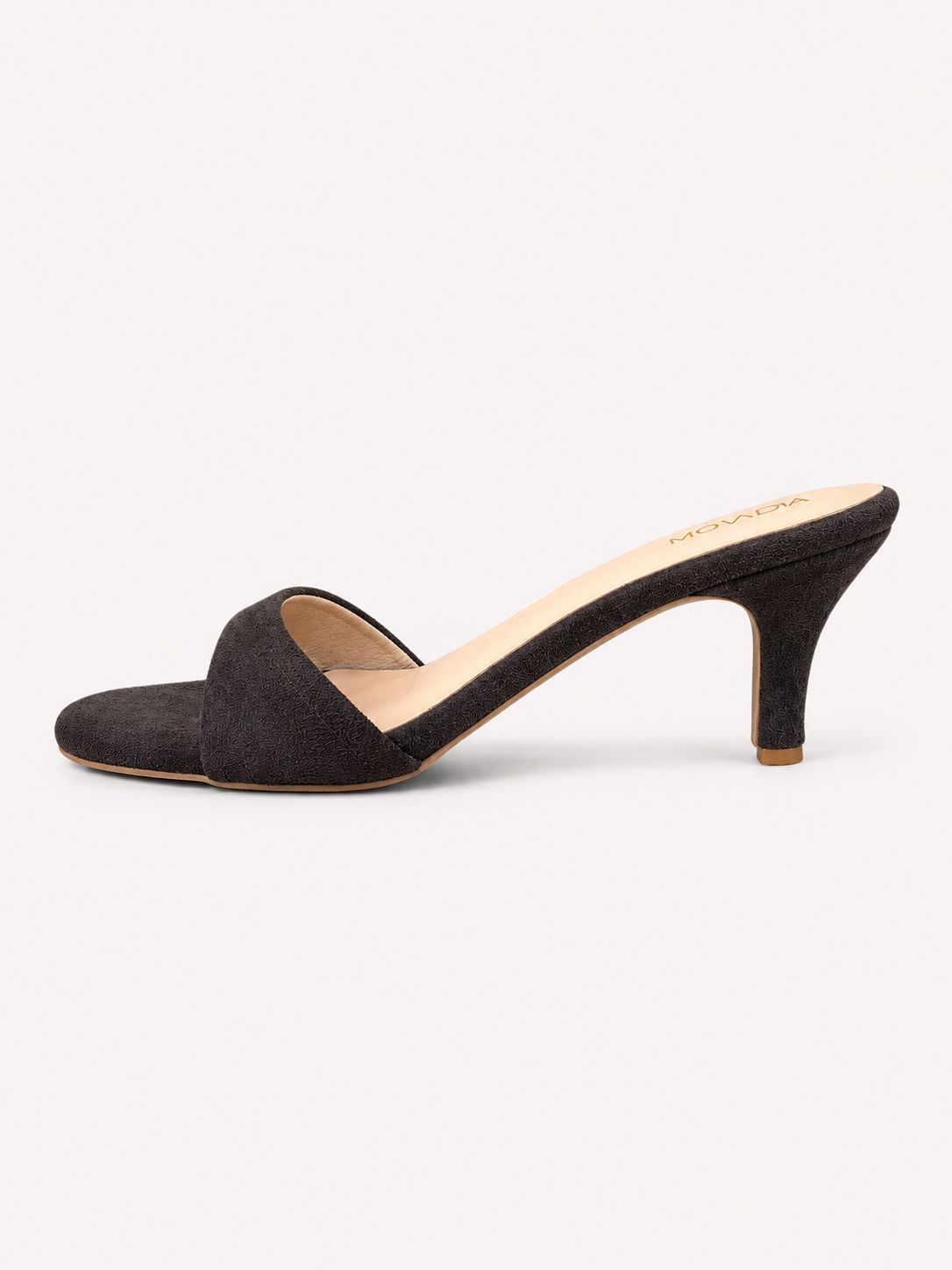 Rosette Suede Single Strap Kitten Heel Mule – Coffee Brown