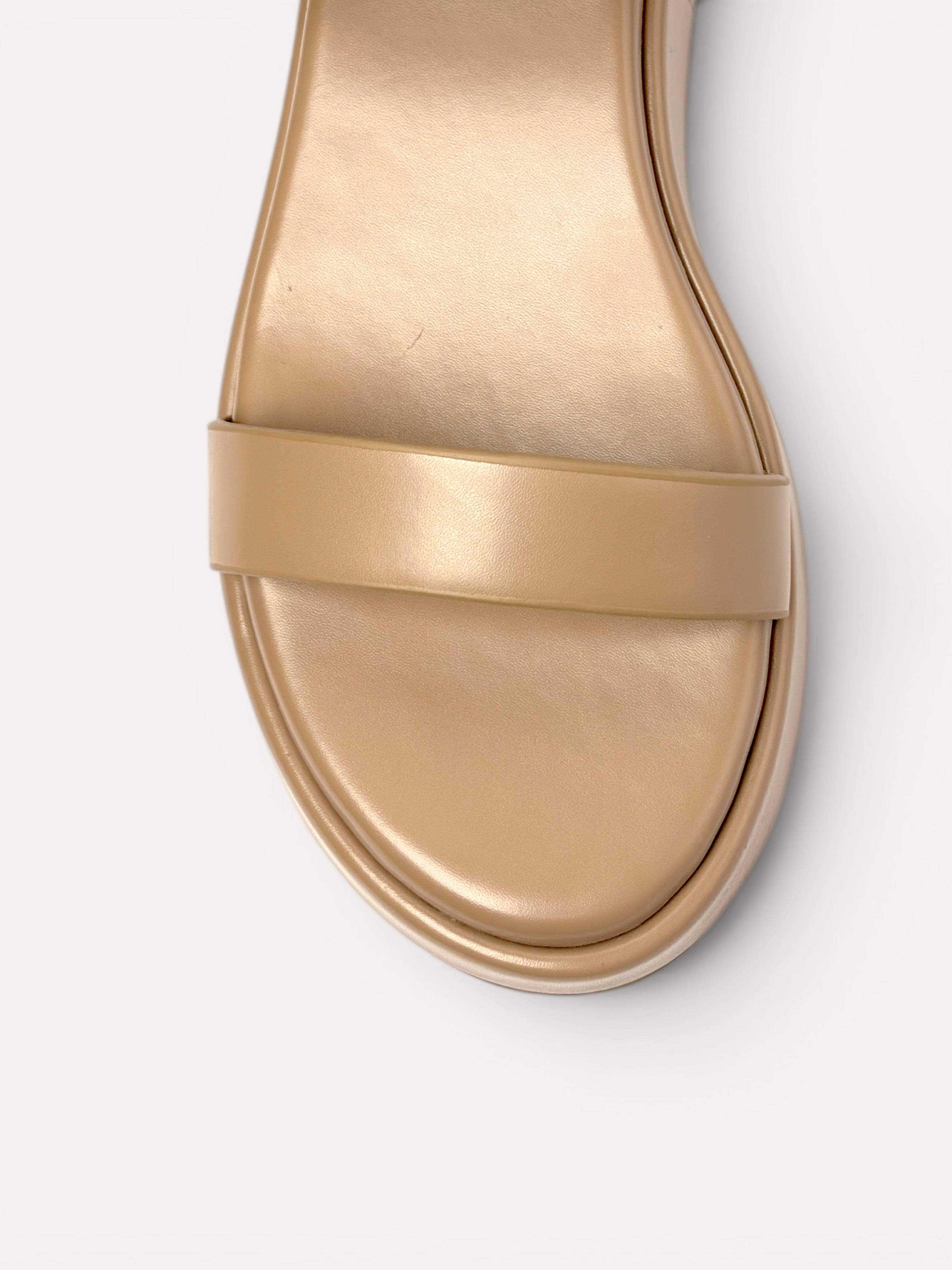 Sage Velcro Strap Flatform Sandal - Taupe