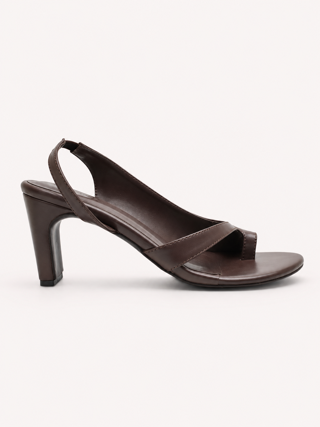 Vera Thong Strap Cone Heel Slingback –Brown