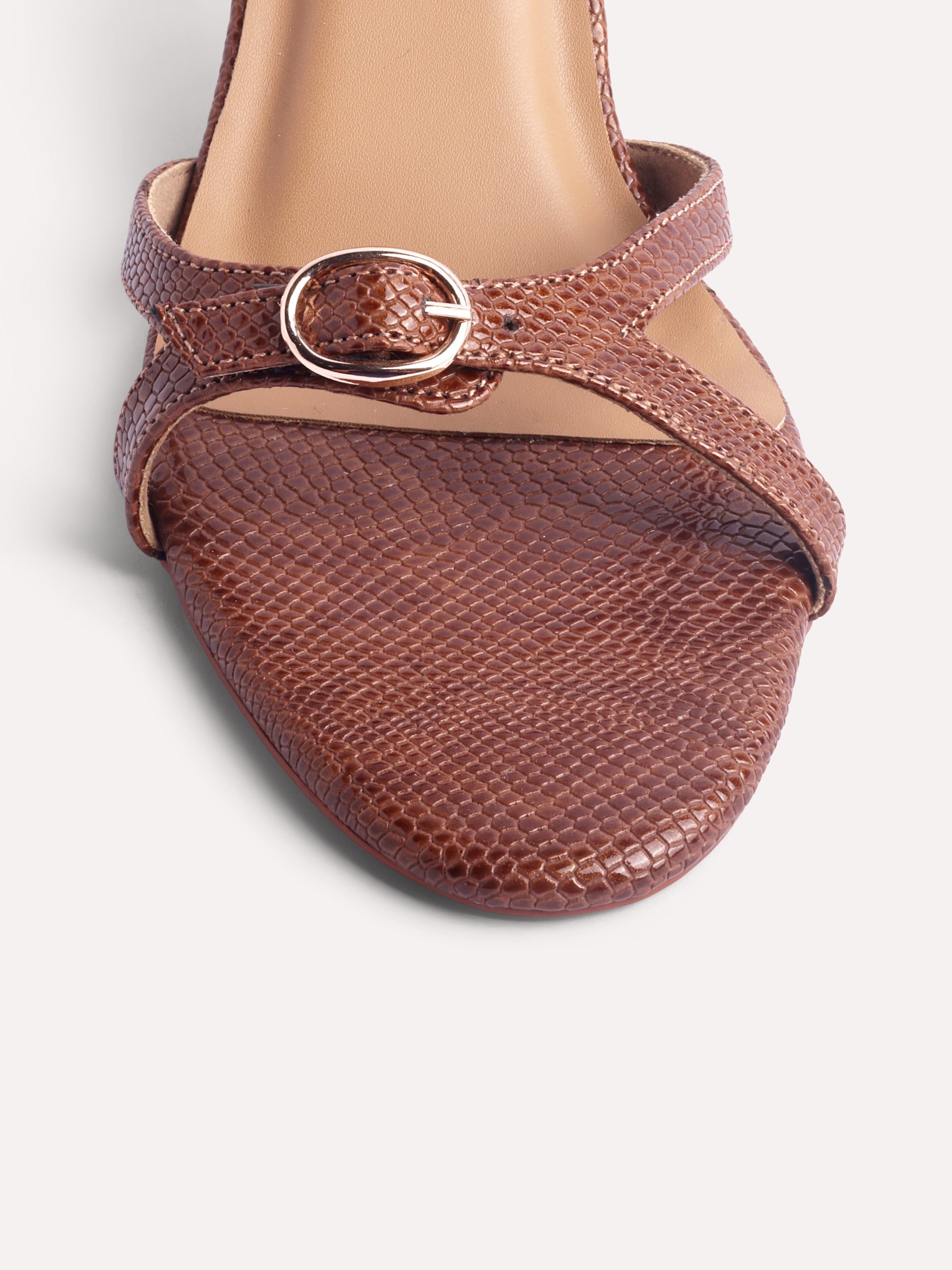 Strap with Buckle Heel Slider - Tan