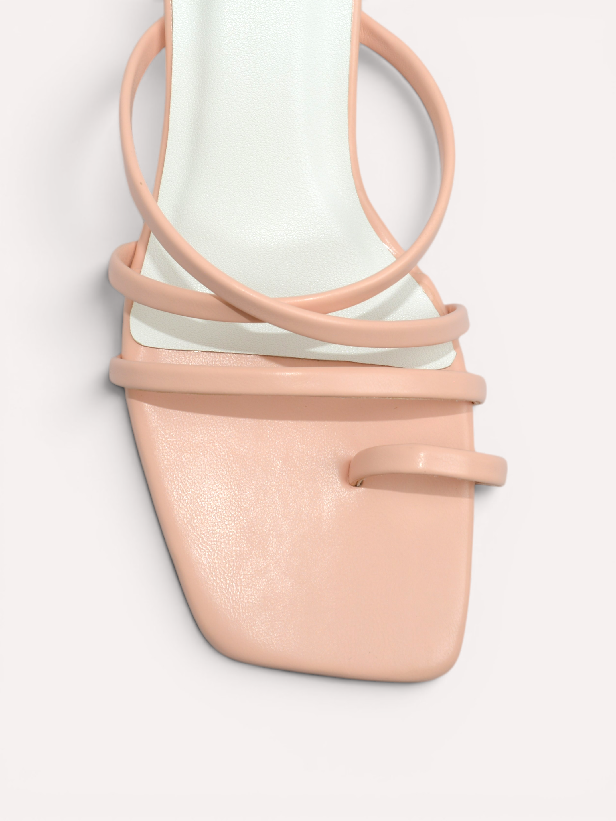 Heel Cross Strap Toe Ring Sandal - Salmon