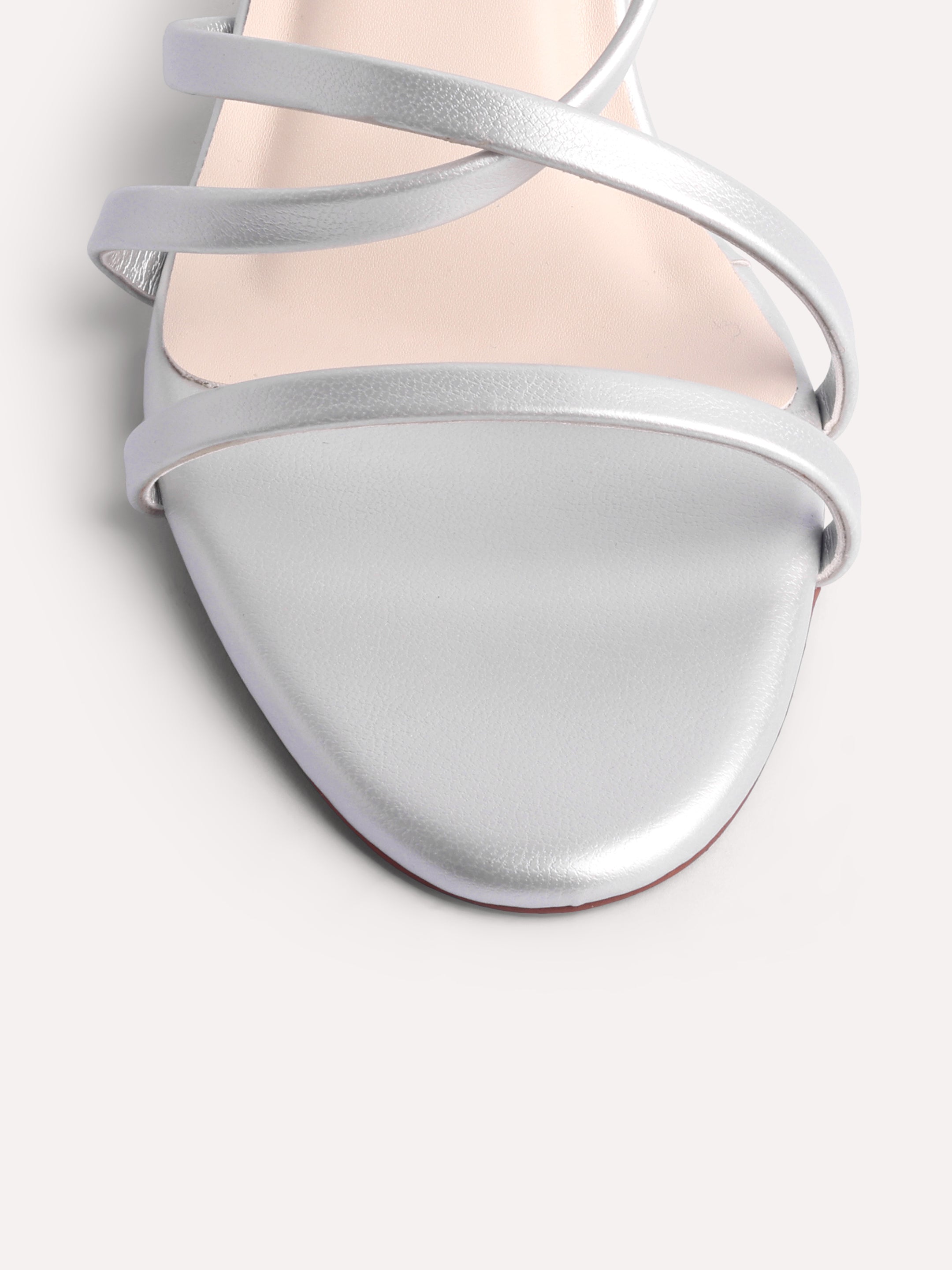 Cross Strap Sling Sandal - Silver