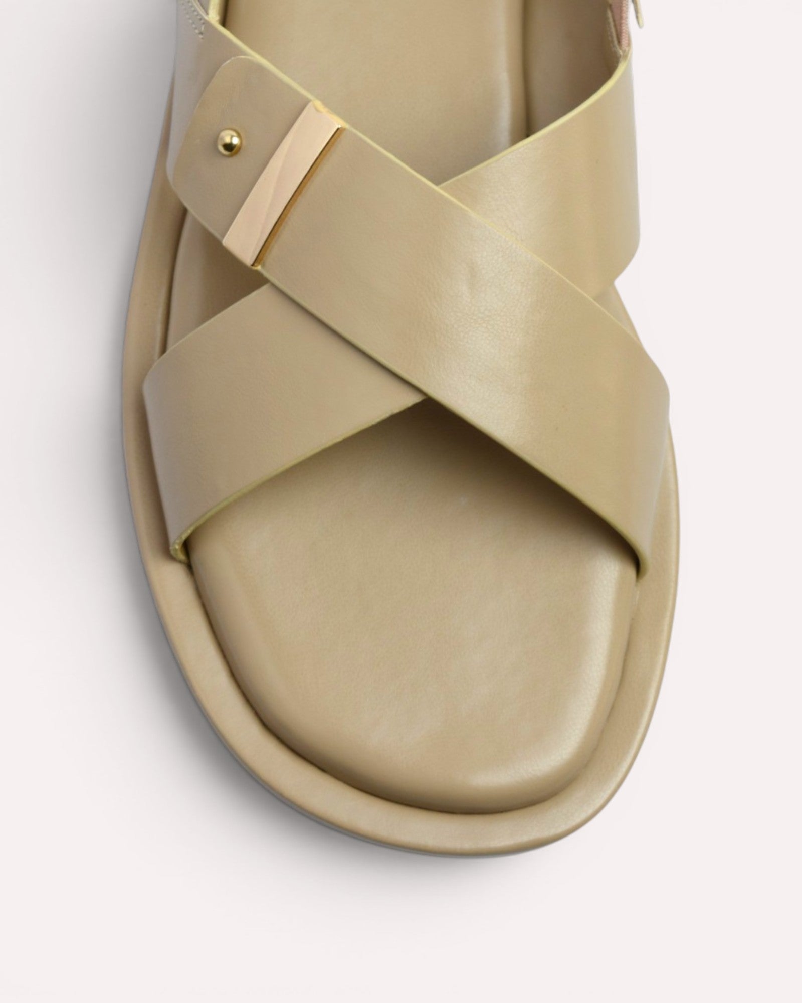 Cruz Crossover Slingback Flatform Sandals – Camel