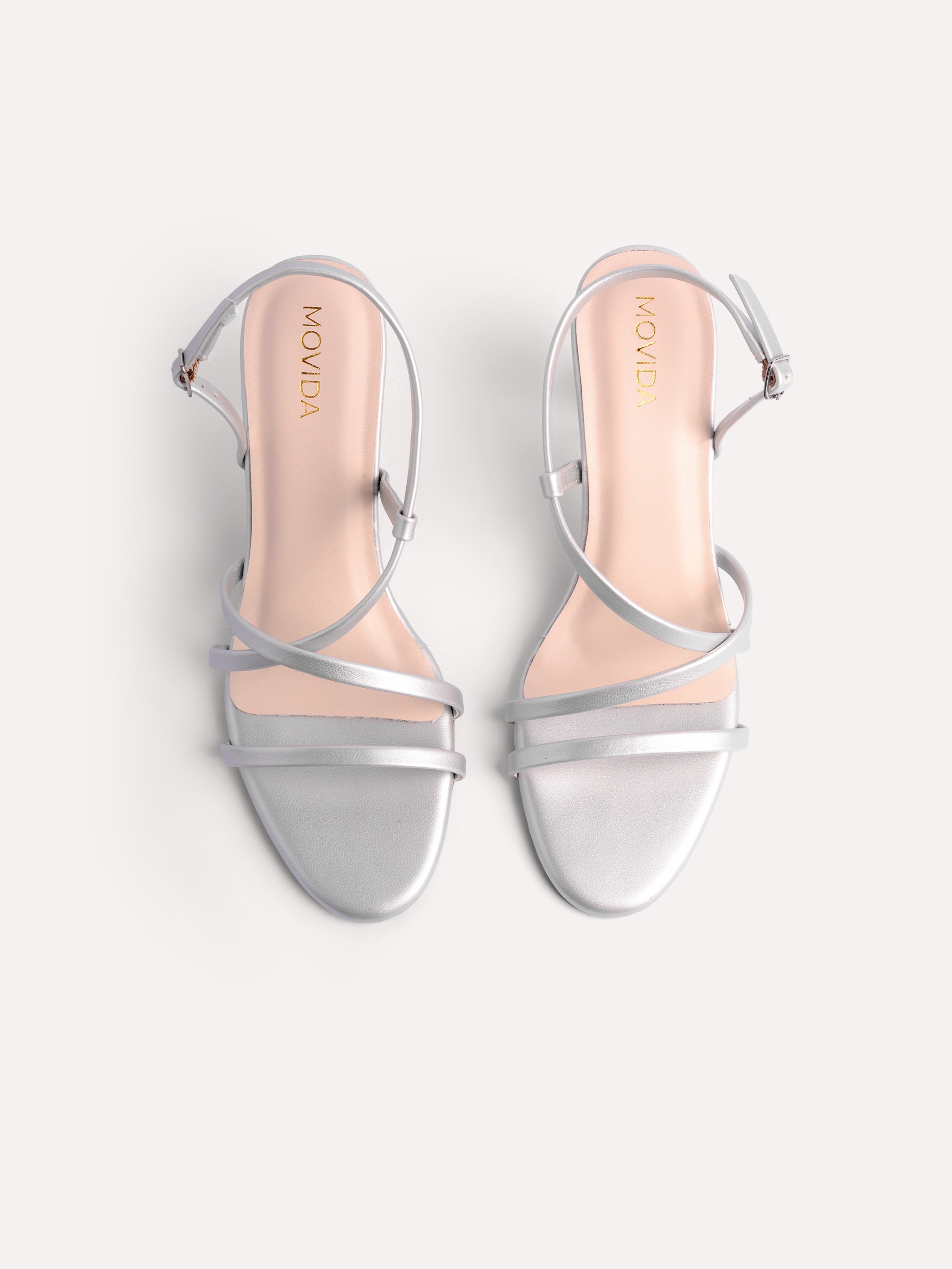 Cross Strap Sling Sandal - Silver