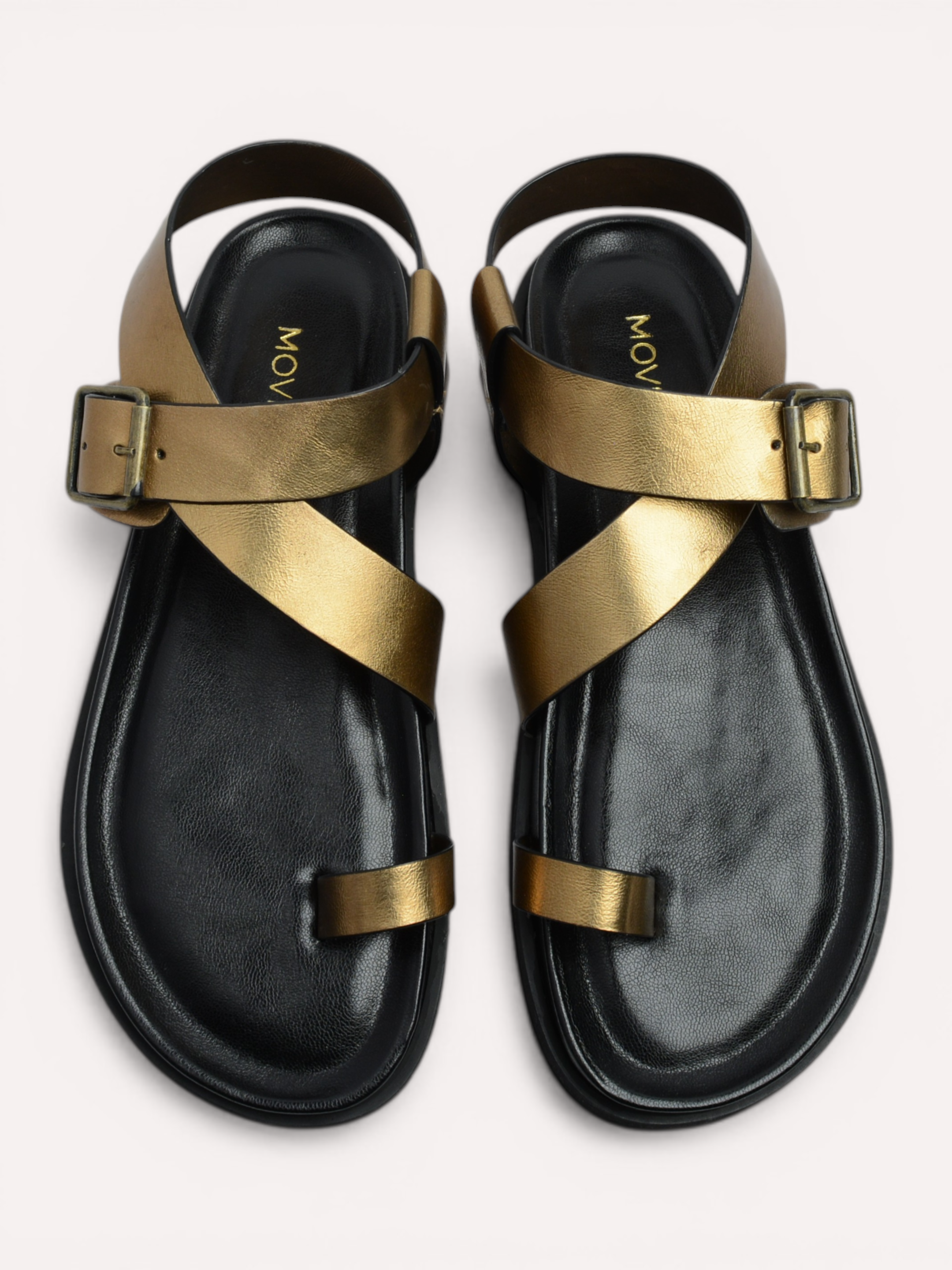 Flat Toe Ring With Cross Strap Sandal - Copper