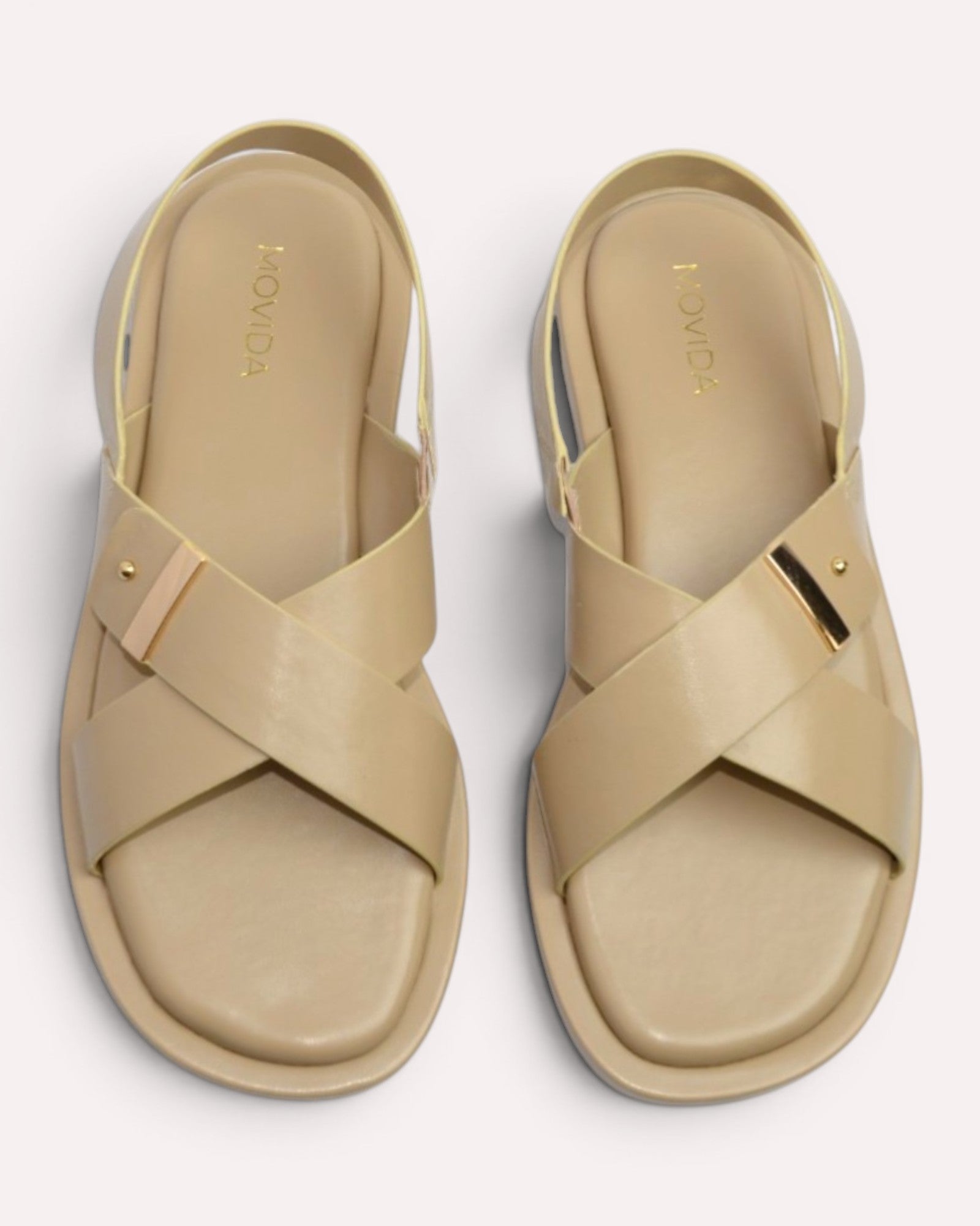 Cruz Crossover Slingback Flatform Sandals – Camel