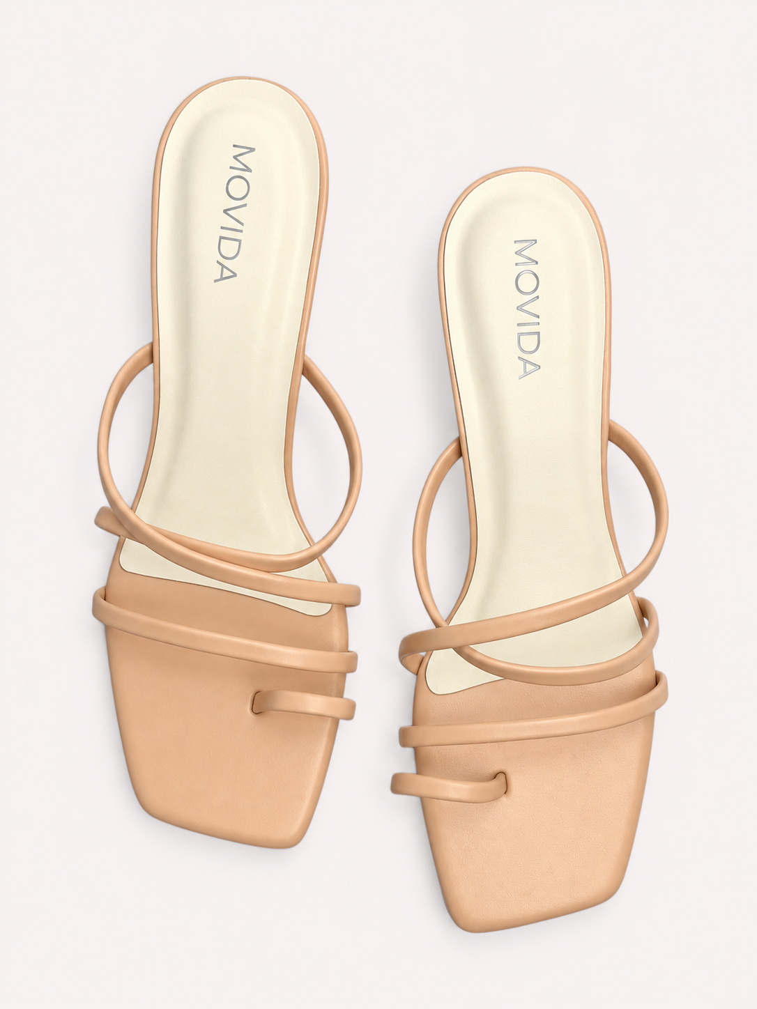Heel Cross Strap Toe Ring Sandal - Salmon