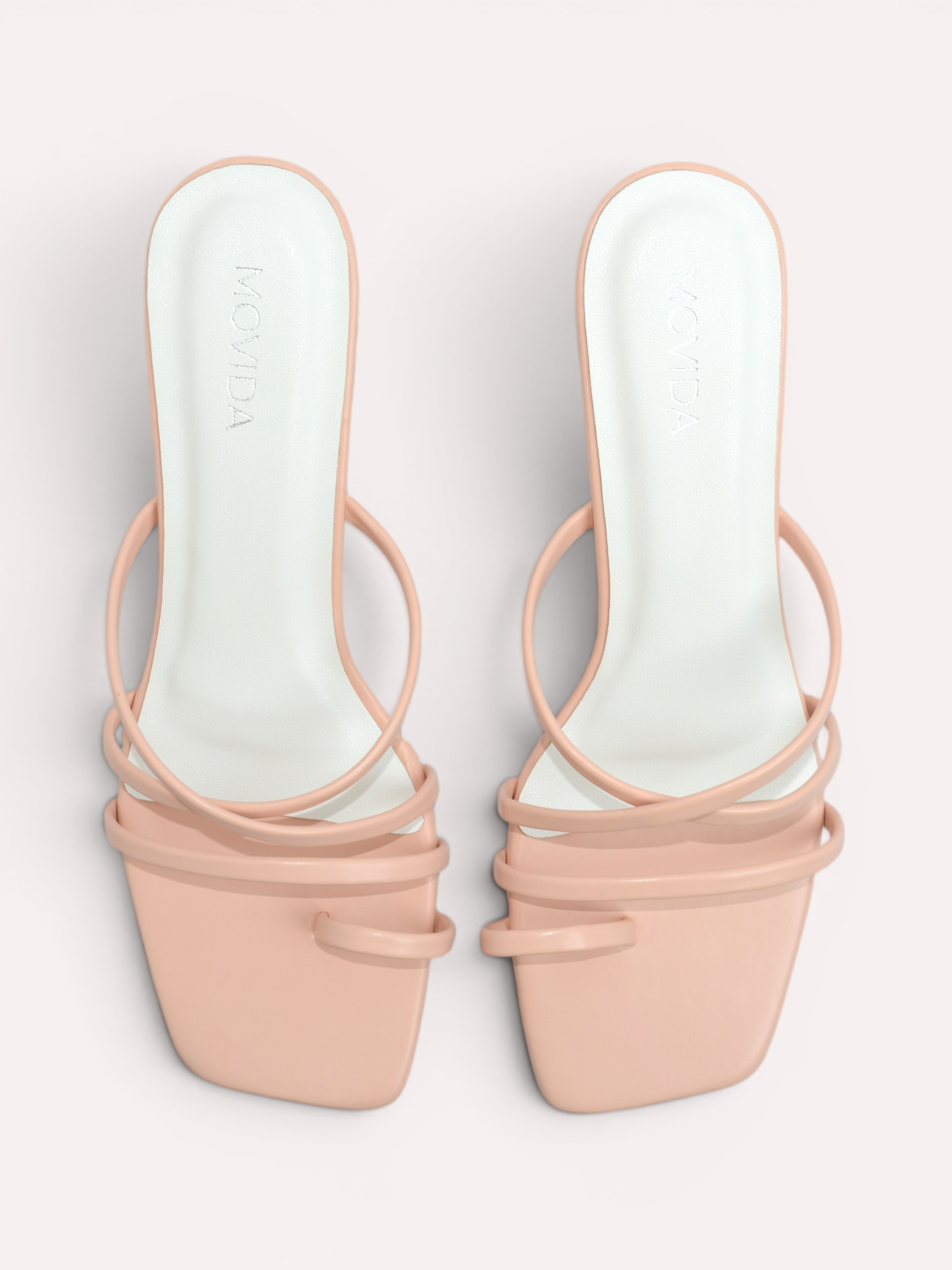 Heel Cross Strap Toe Ring Sandal - Salmon