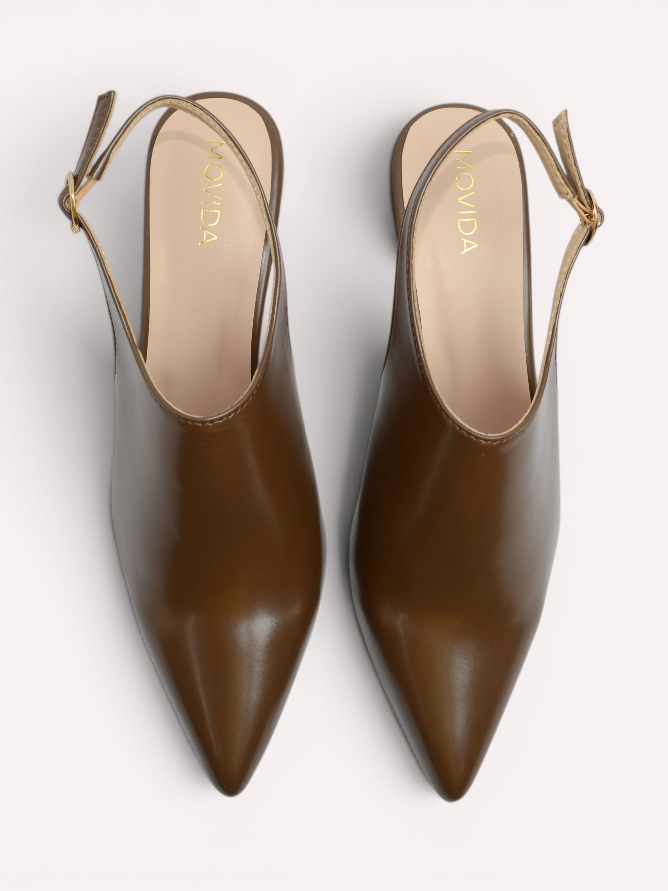 Celeste Kitten Heel Slingback –  Brown