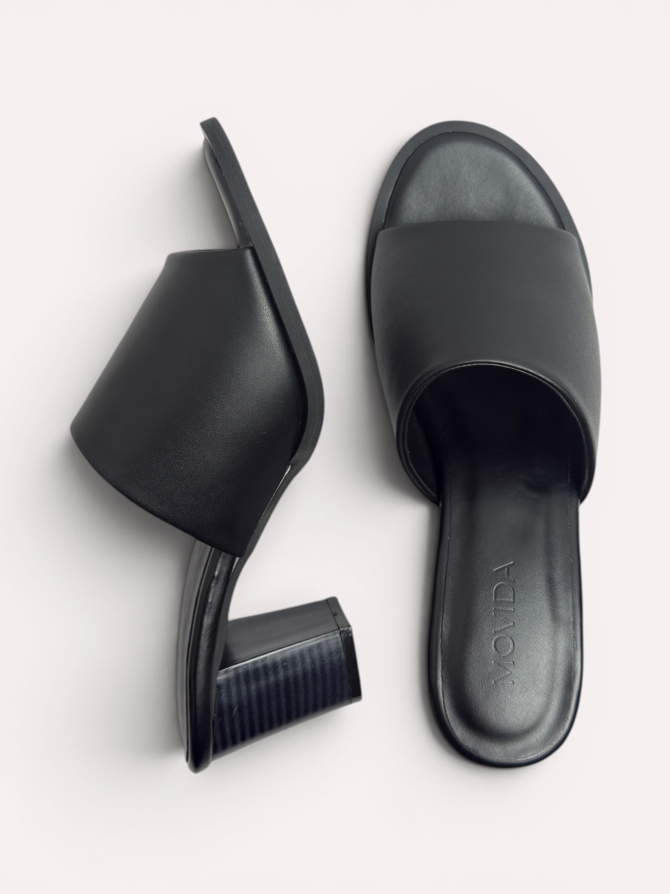 Cleo Sculptural Spiral Heel Mule – Black