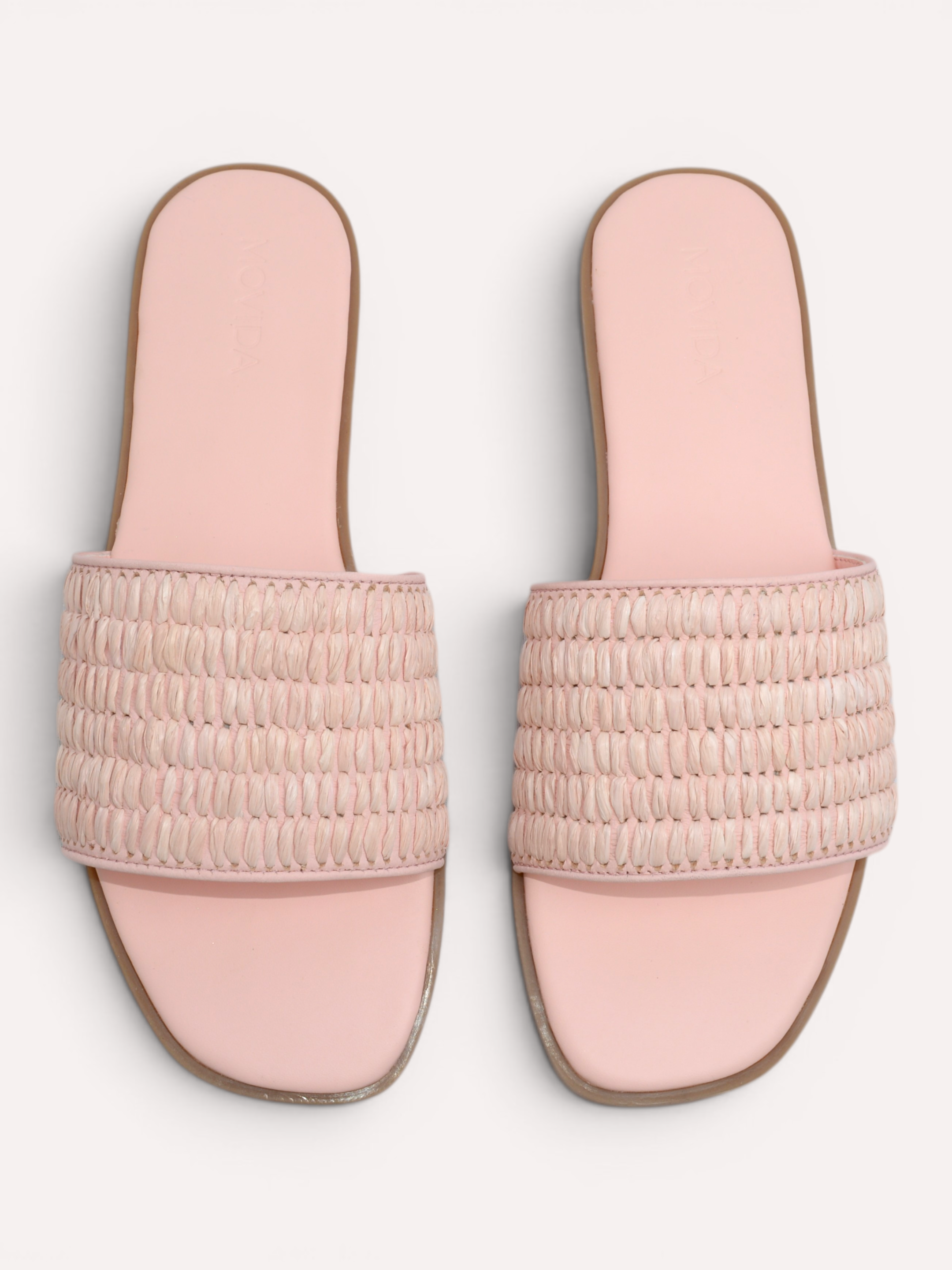 Isla Woven Wide Strap Flat Slide – Pink