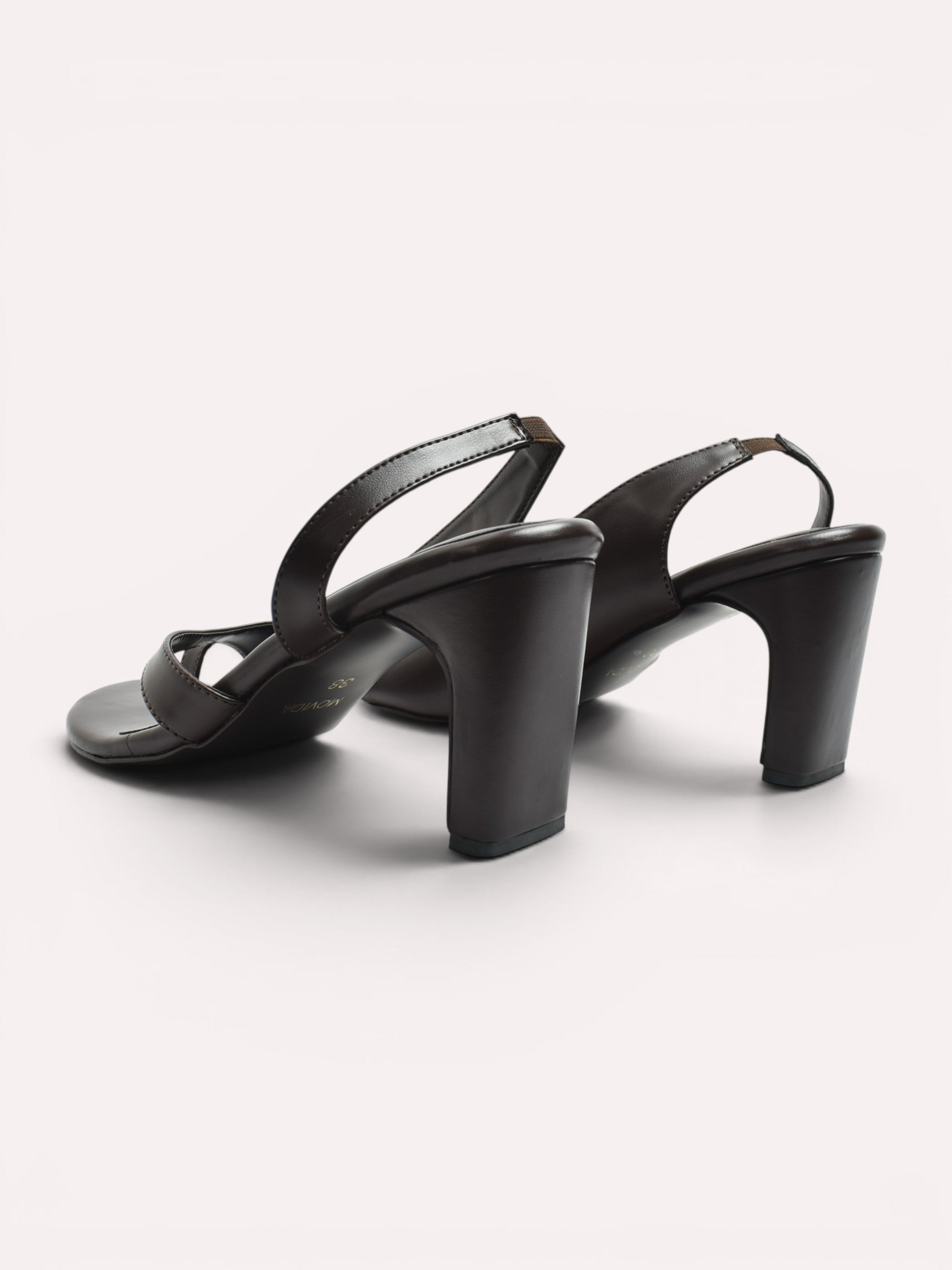 Vera Thong Strap Cone Heel Slingback –Brown