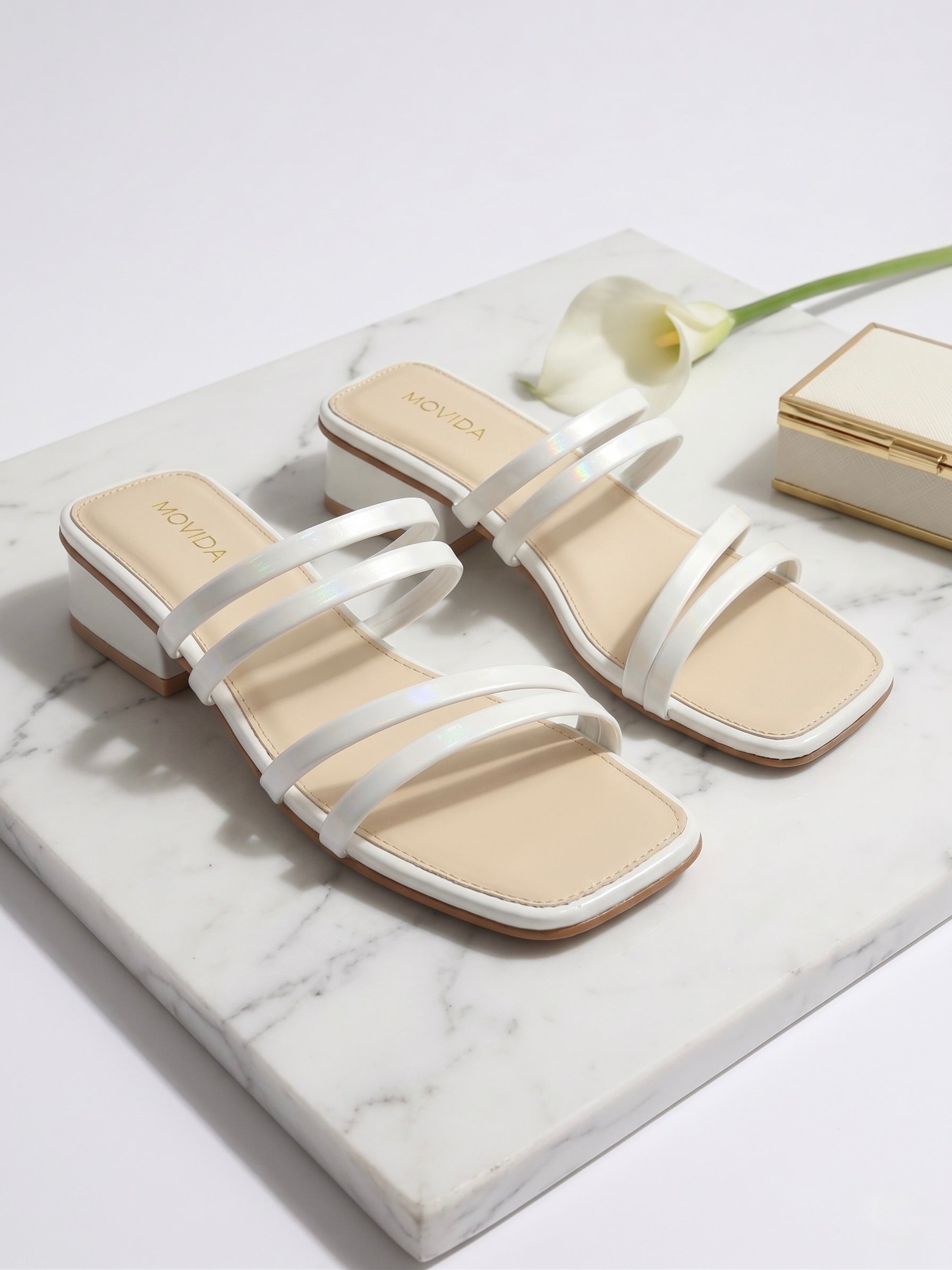 Heel Straps Sandle Strap Sandal - White
