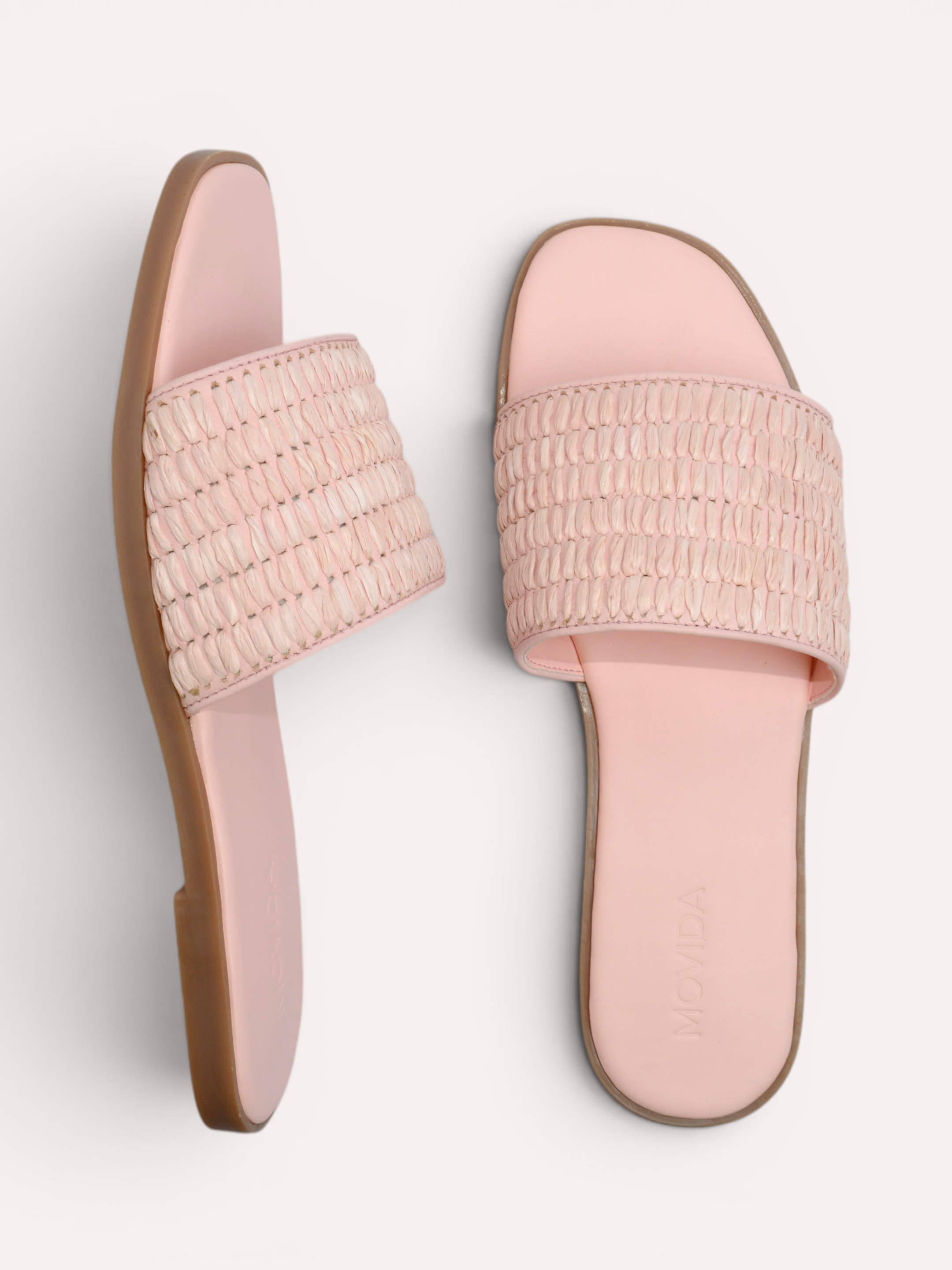 Isla Woven Wide Strap Flat Slide – Pink