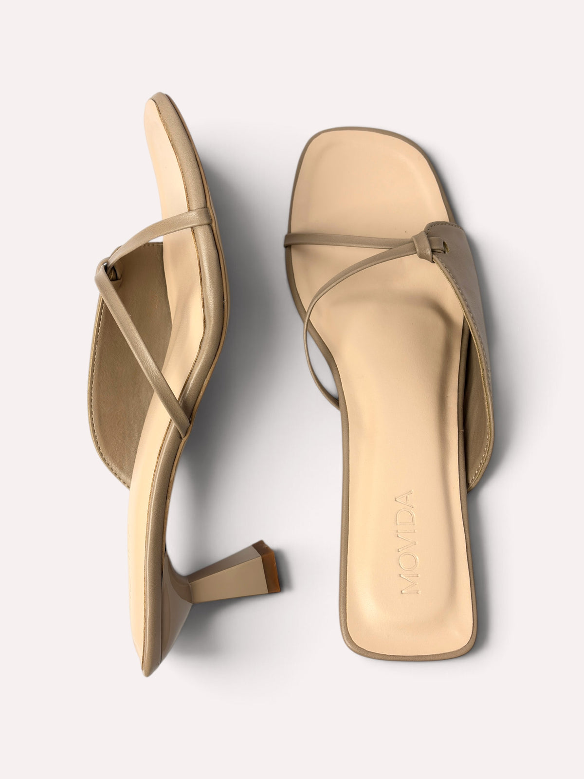 Lumina Sculptural Trumpet-Heel Strappy Mule – Camel