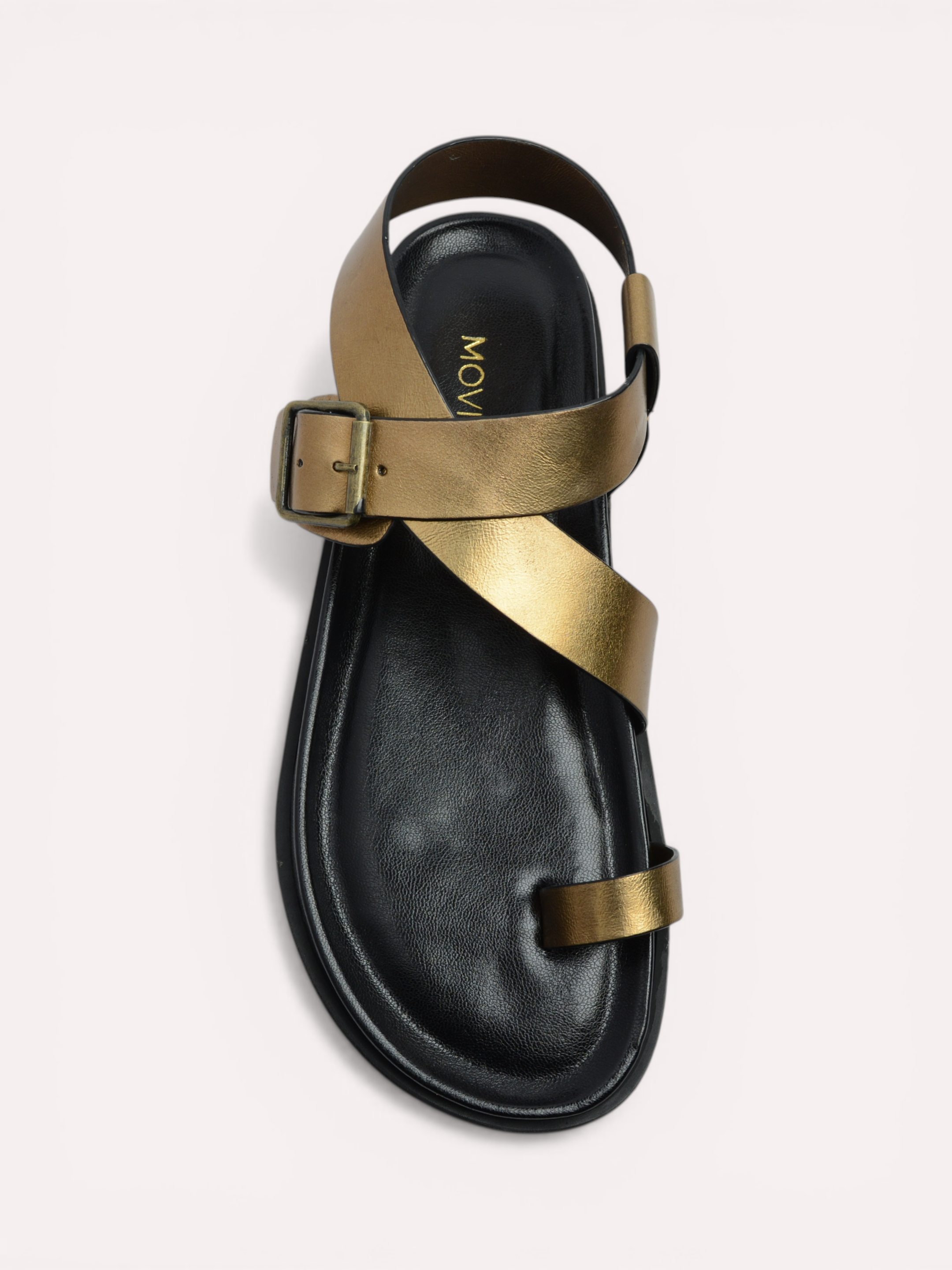 Flat Toe Ring With Cross Strap Sandal - Copper
