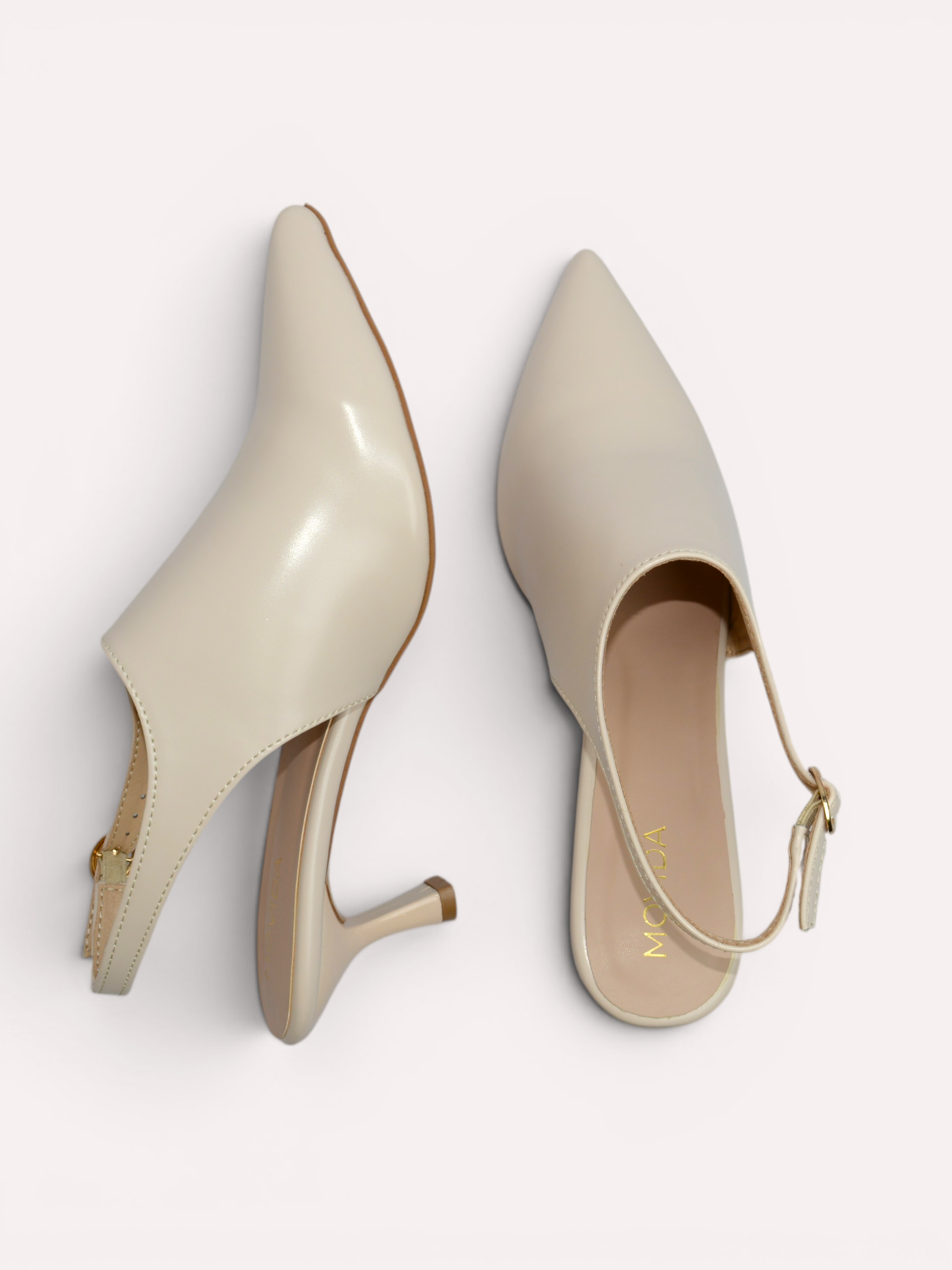 Celeste Kitten Heel Slingback – Cream