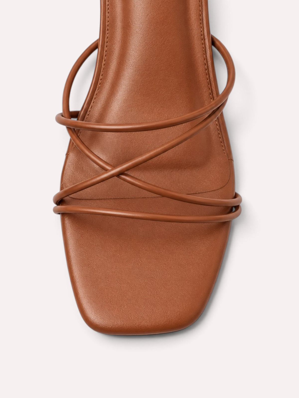 Solana Cross-Strap Flared Block Heel Sandal – Tan